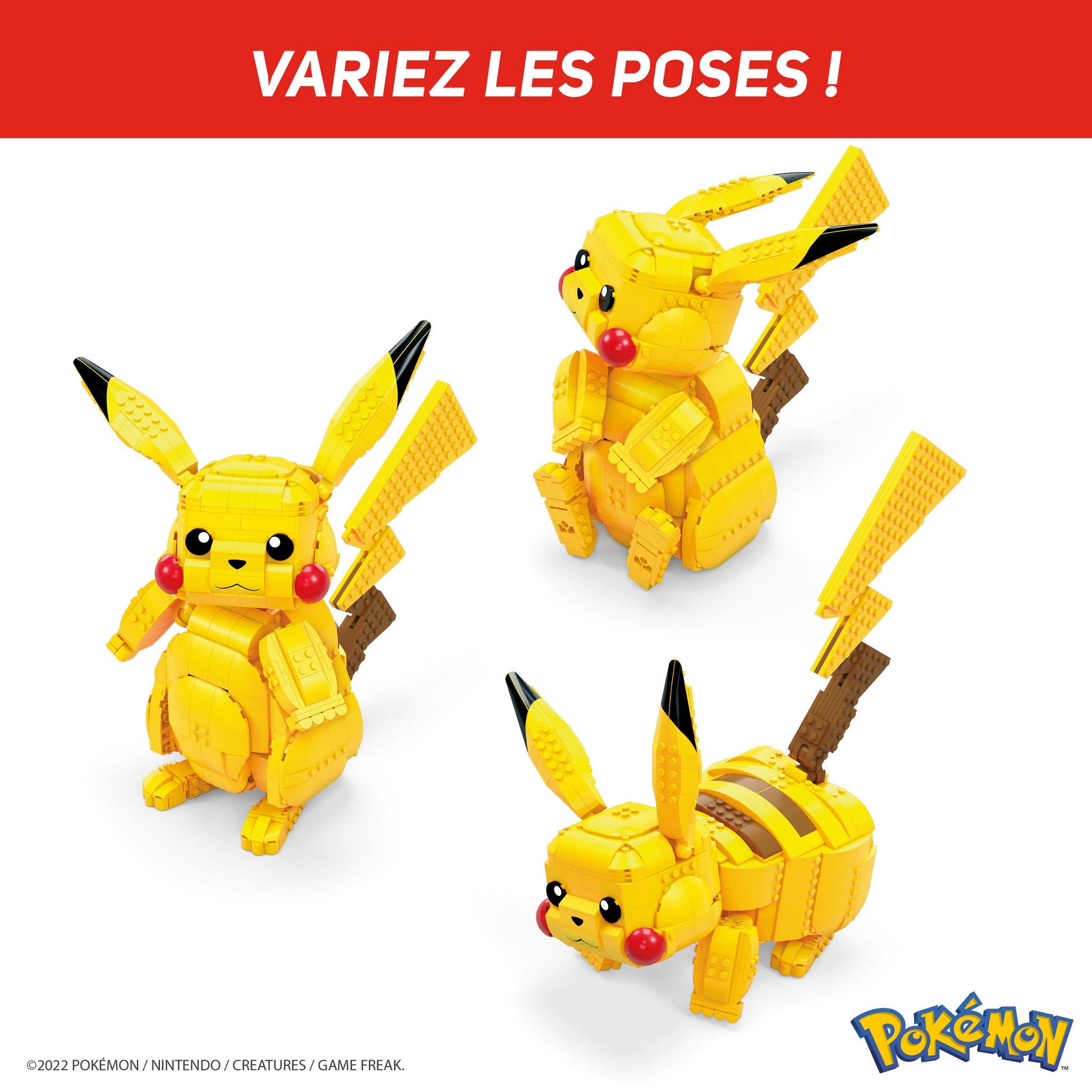 Voir la diapositive 3 : MATTEL Pikachu géant - Pokémon à construire Mega Blocks