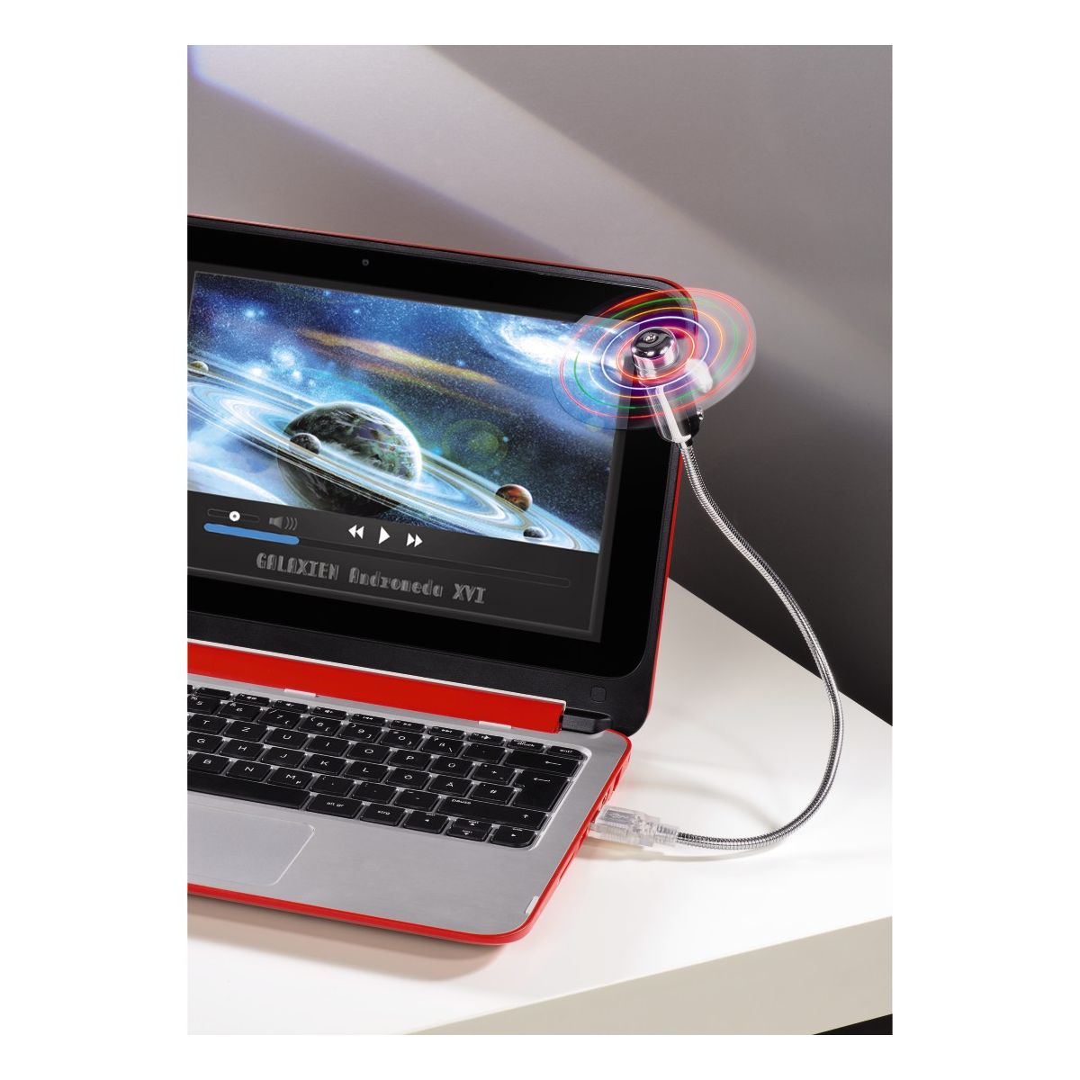 Voir la diapositive 8 : HAMA Ventilateur USB LED COLOR - Argent