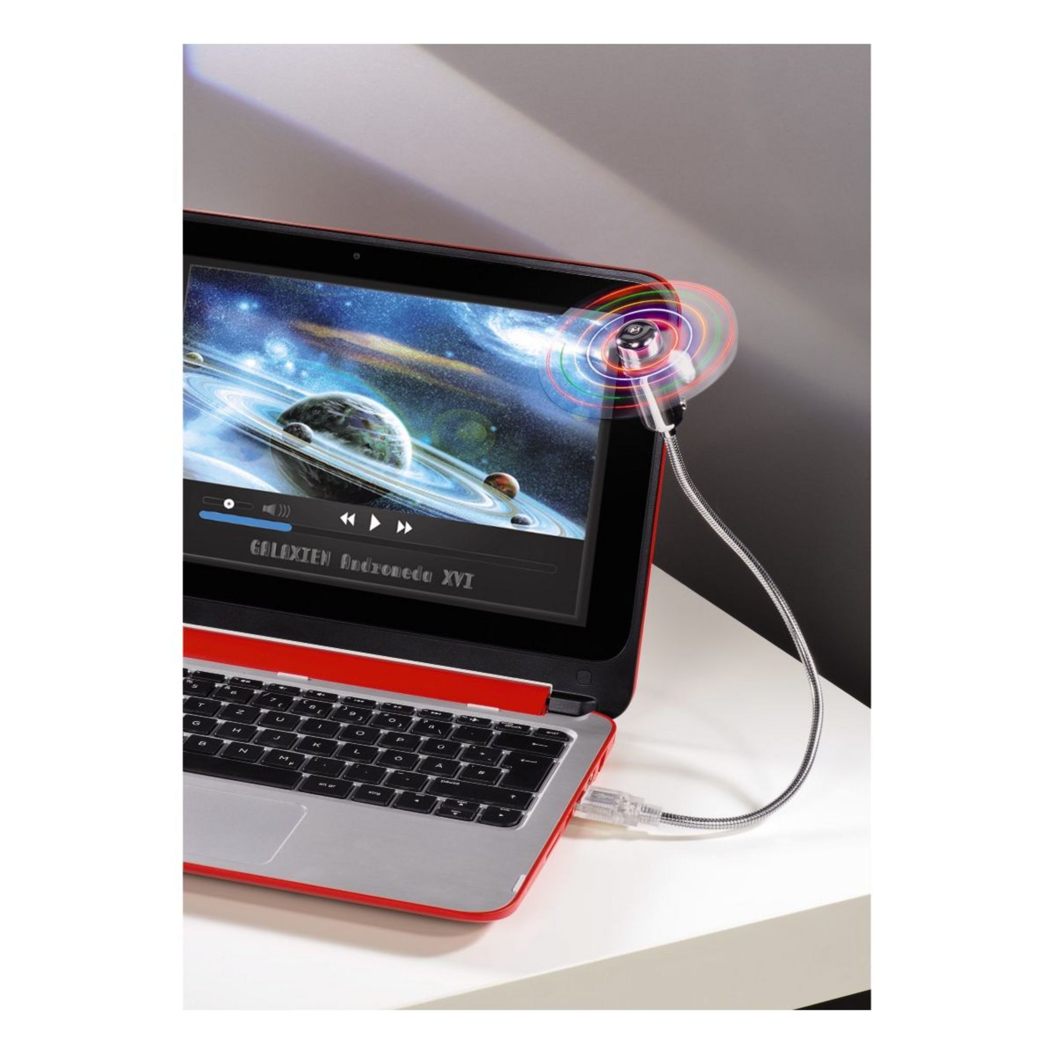 Voir la diapositive 8 : HAMA Ventilateur USB LED COLOR - Argent