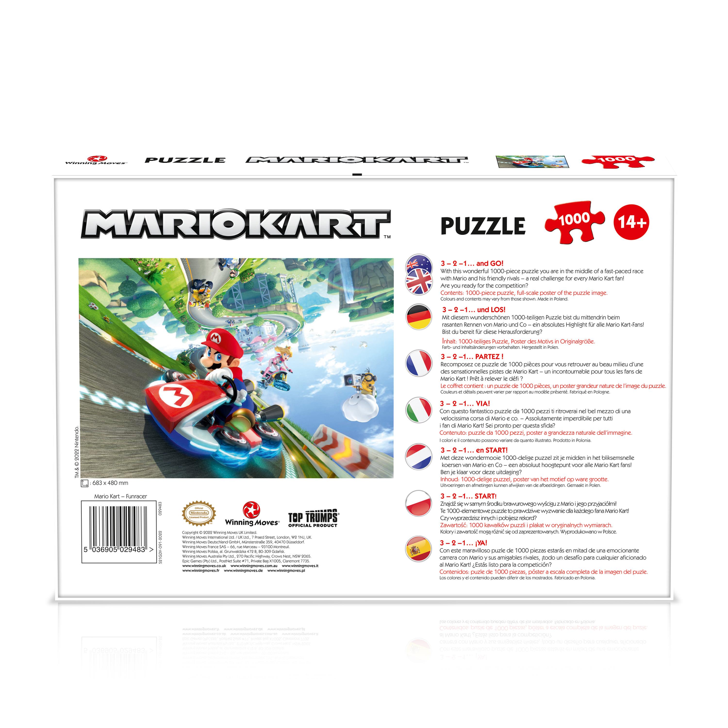 Voir la diapositive 7 : WINNING MOVES Puzzle 1000 pièces Mario Kart Fun Racer