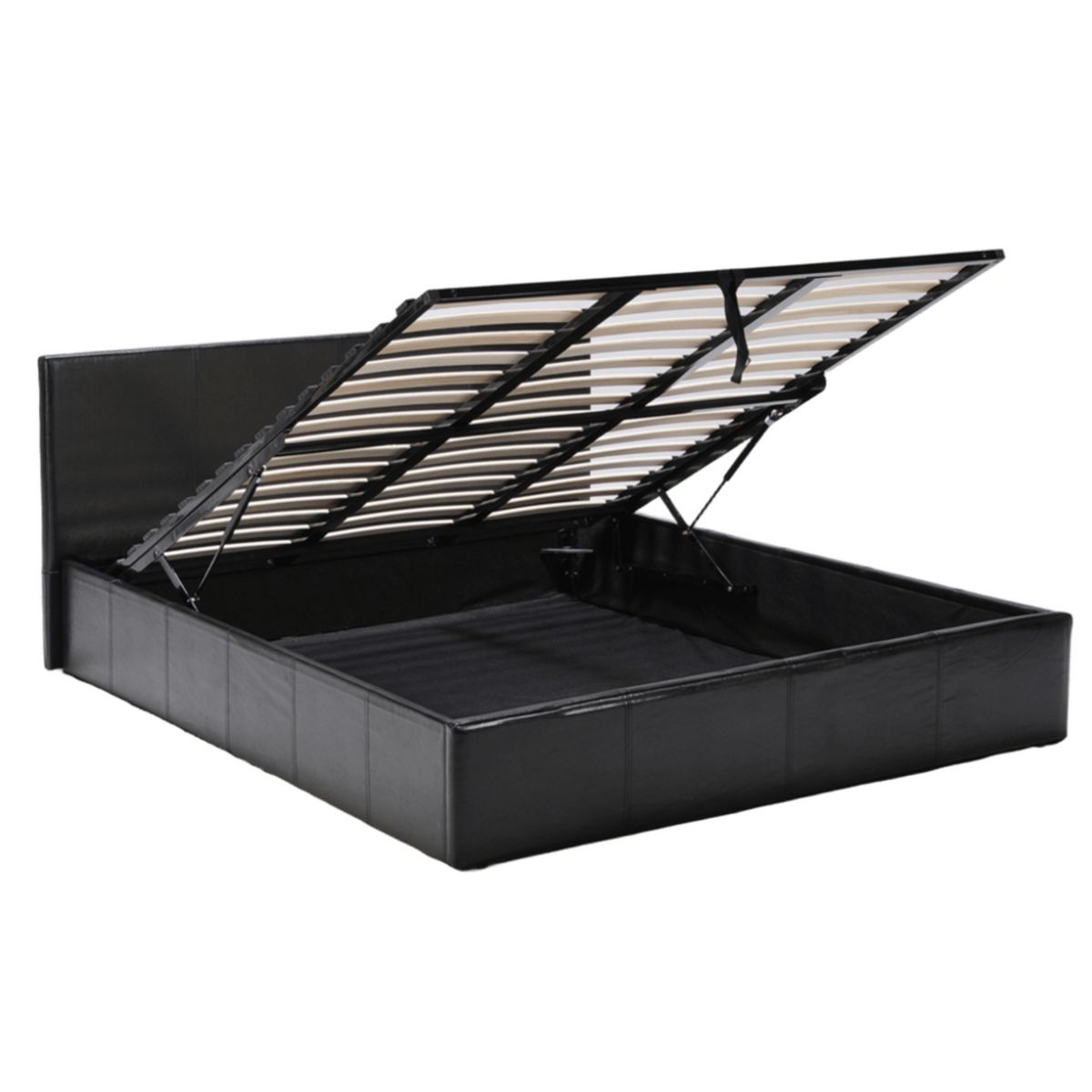 Lit coffre 140 x 190 cm avec tête de lit et sommier COSTA