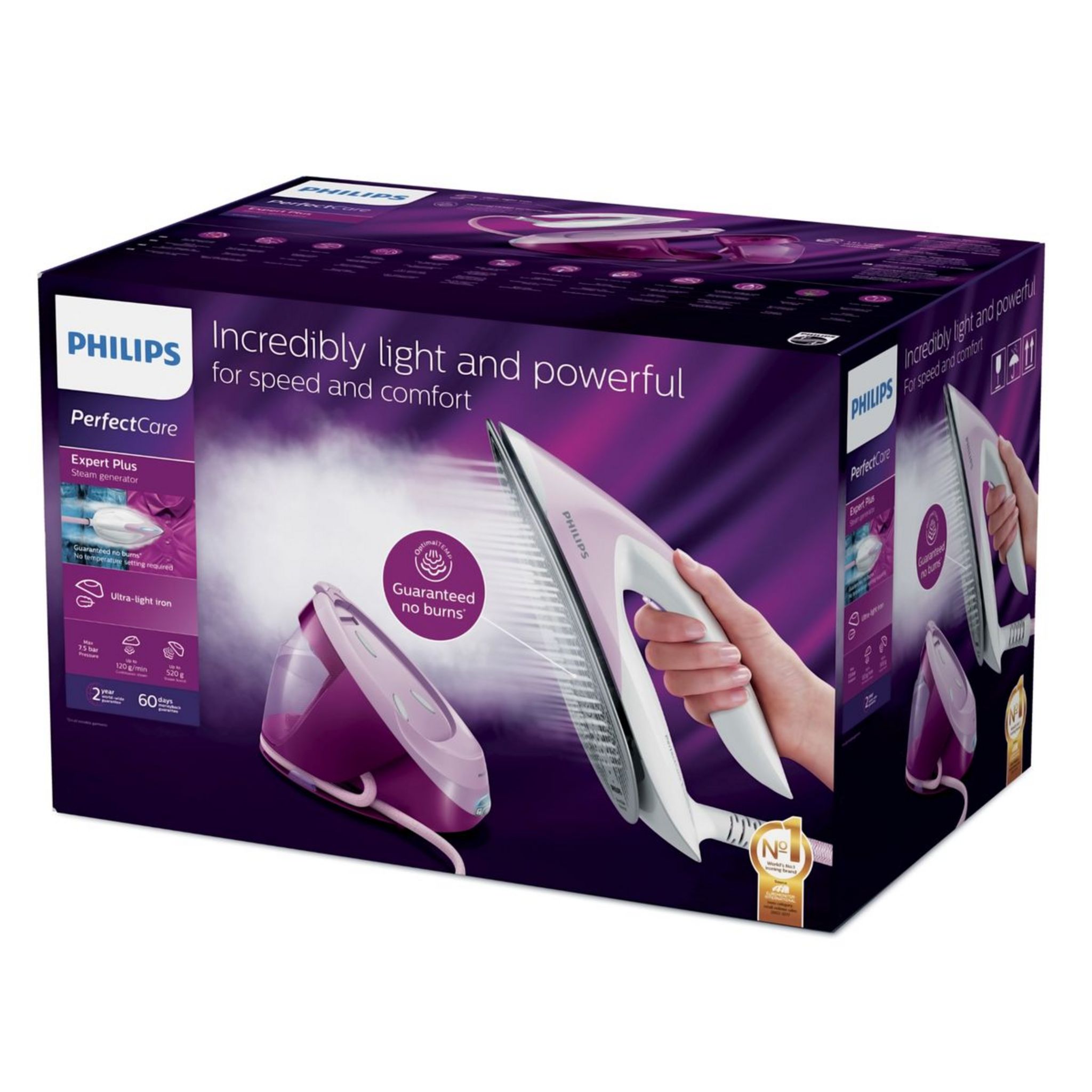 Voir la diapositive 2 : PHILIPS Centrale vapeur GC8950/30 - Violet