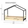 Voir la diapositive 4 : Lit cabane enfant 90 x 190 cm + 2 tiroirs + sommier WOOD