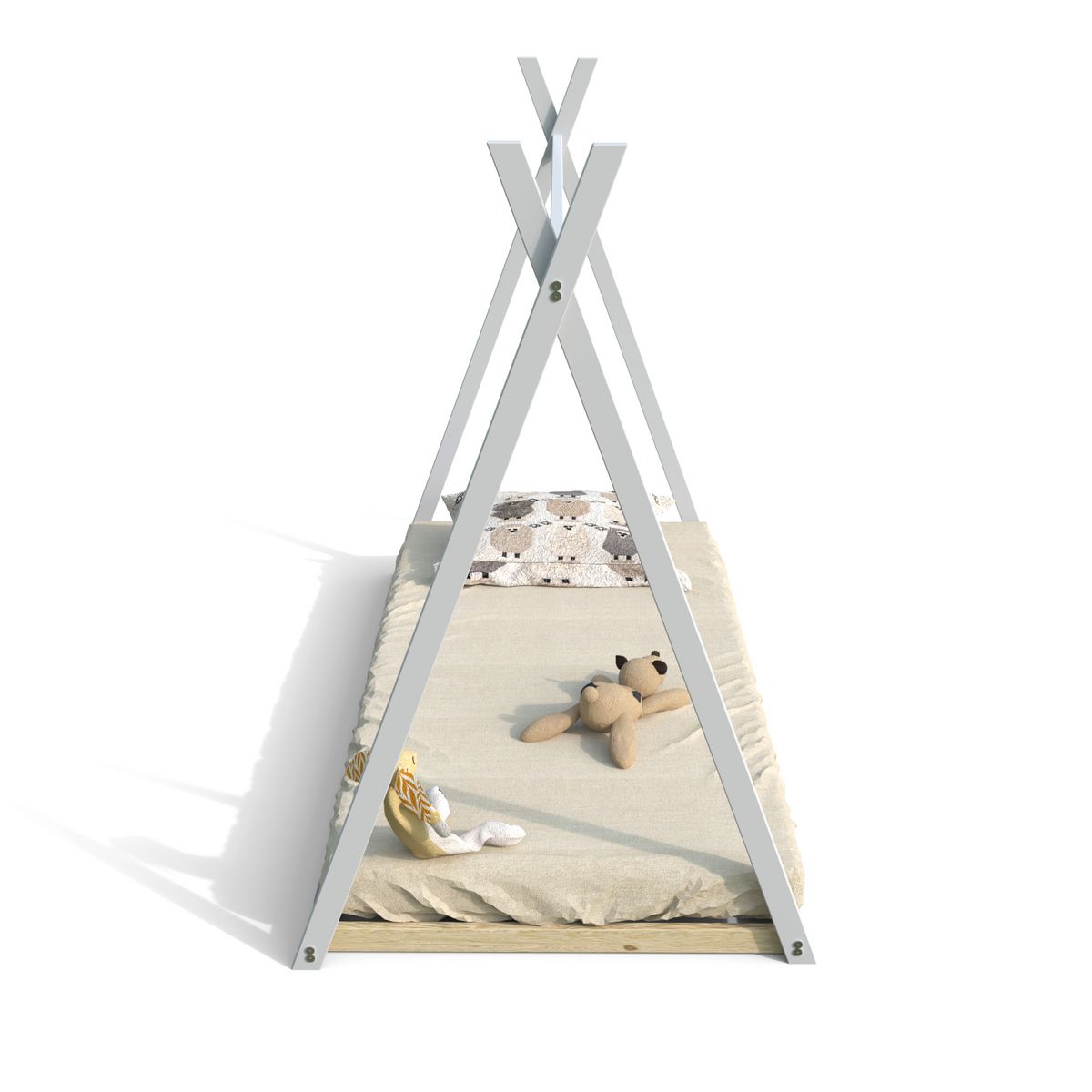 Lit cabane enfant  90 x 190 cm avec sommier APACHE
