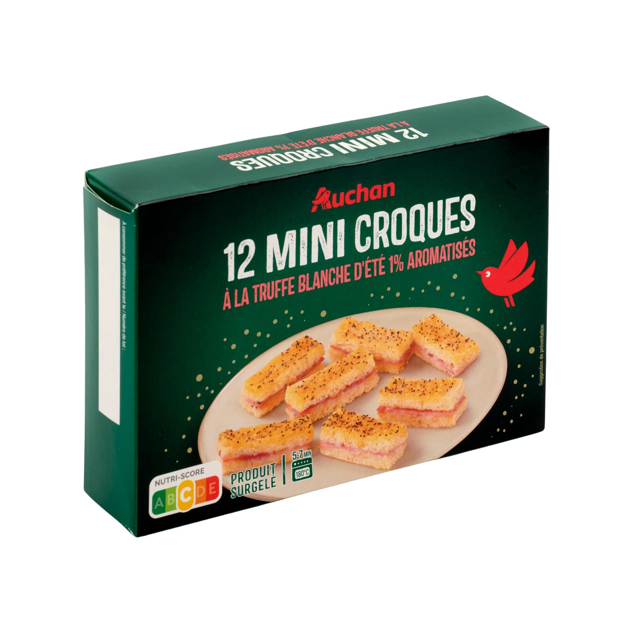 Voir la diapositive 3 : AUCHAN Mini-croques à la truffe blanche d'été 1% aromatisés 12 pièces 130g