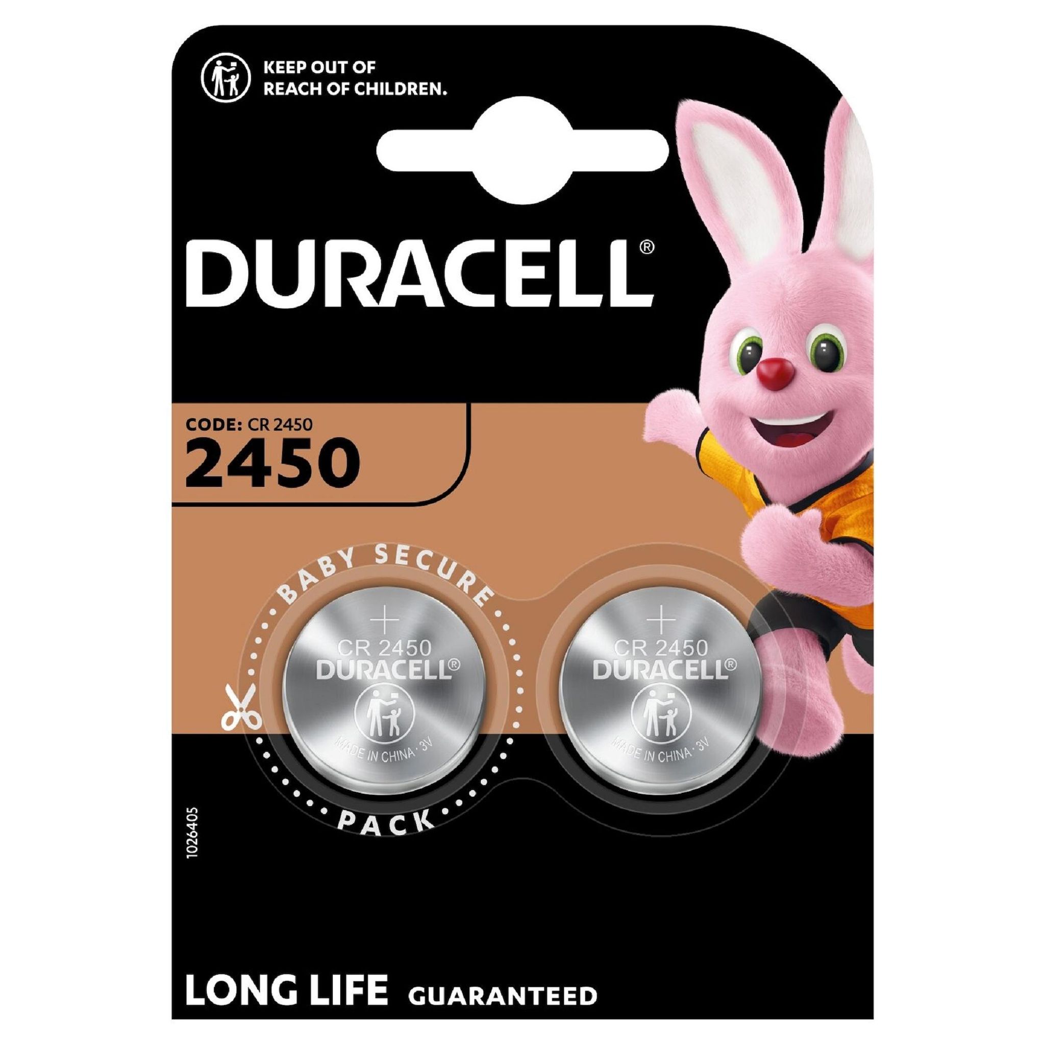 DURACELL Piles Bouton 2450 3V Lithium