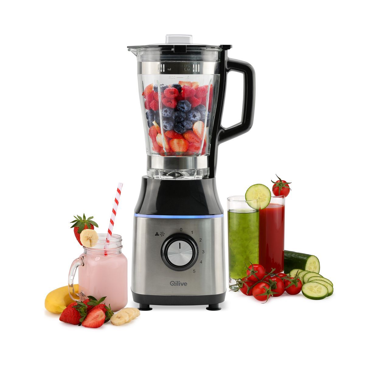 QILIVE Blender bol en verre Q5216 - Gris