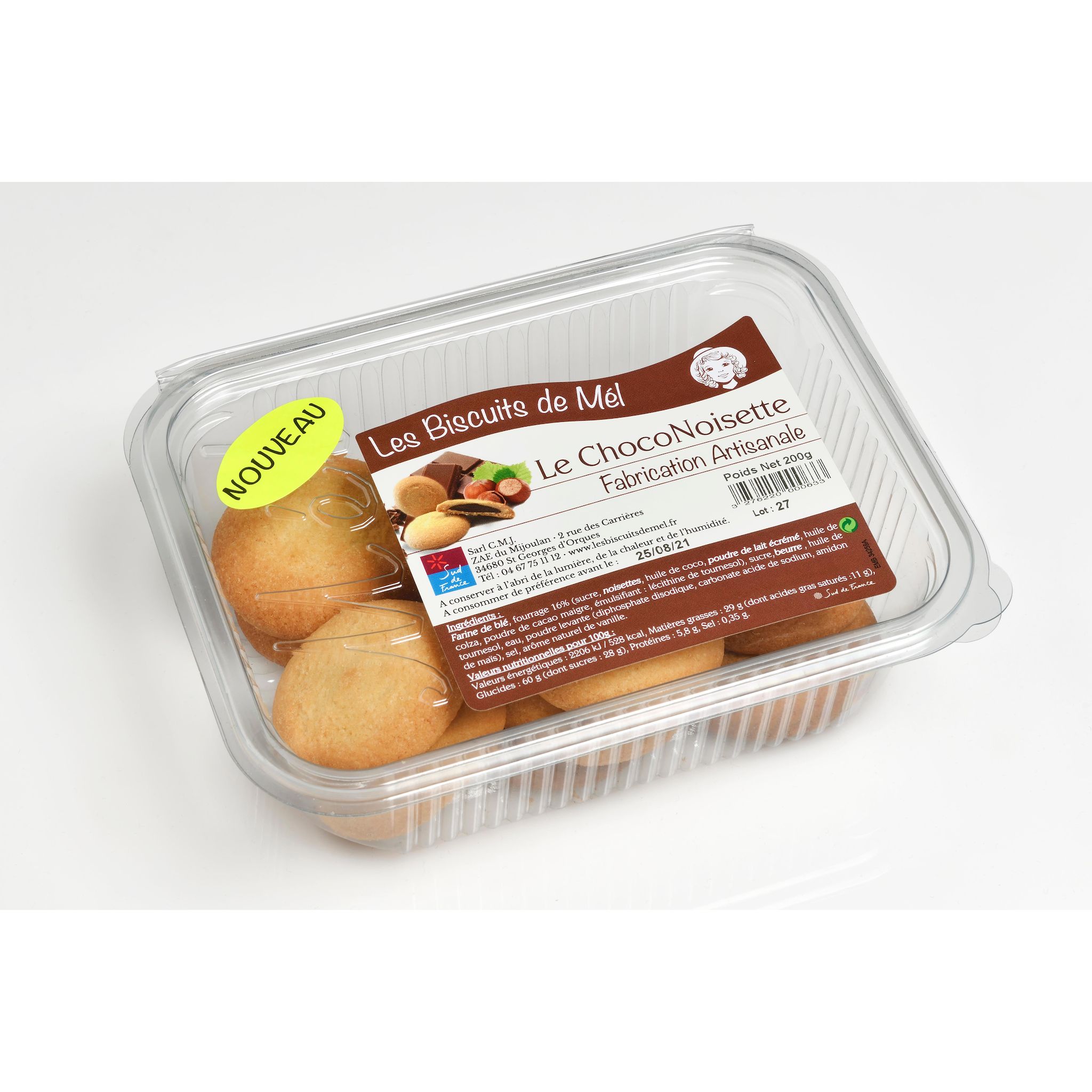 LES BISCUITS DE MÉL Biscuits fourrés chocolat noisette 200g