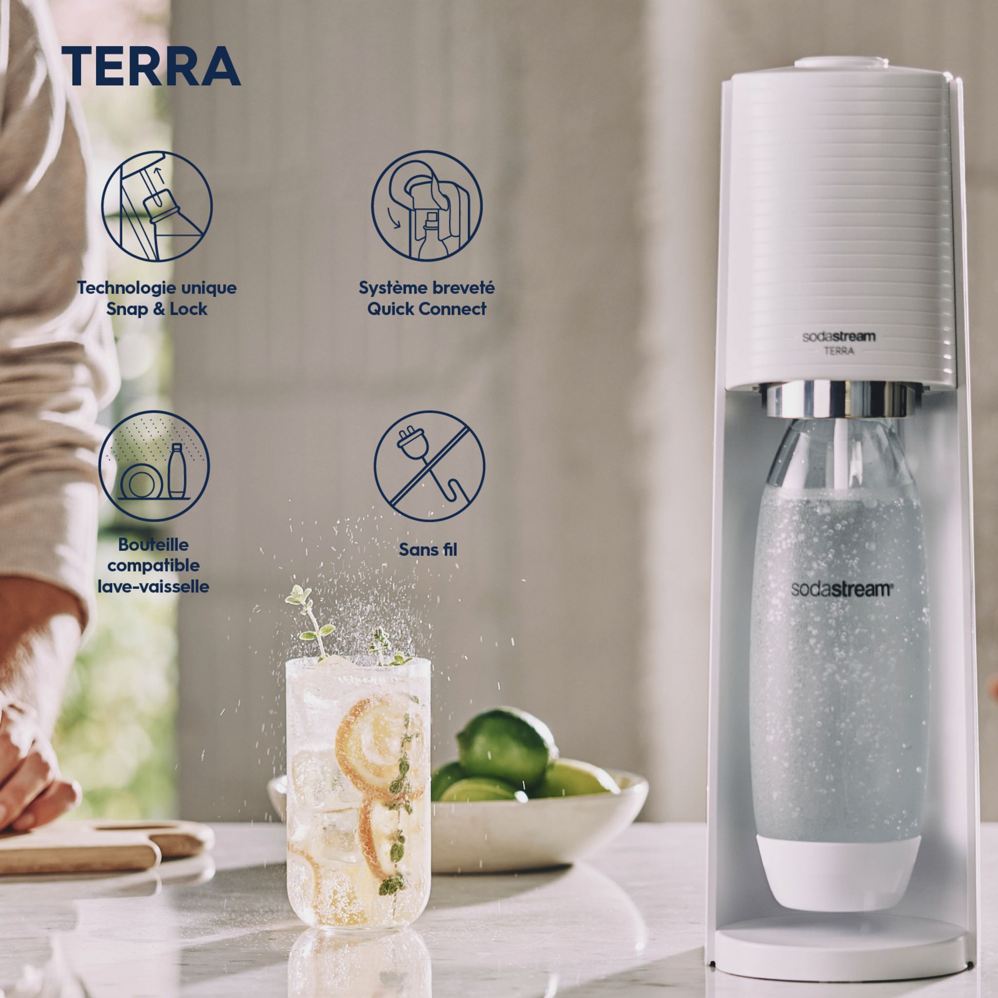 Voir la diapositive 5 : SODASTREAM Machine de gazéification TERRA - Blanc