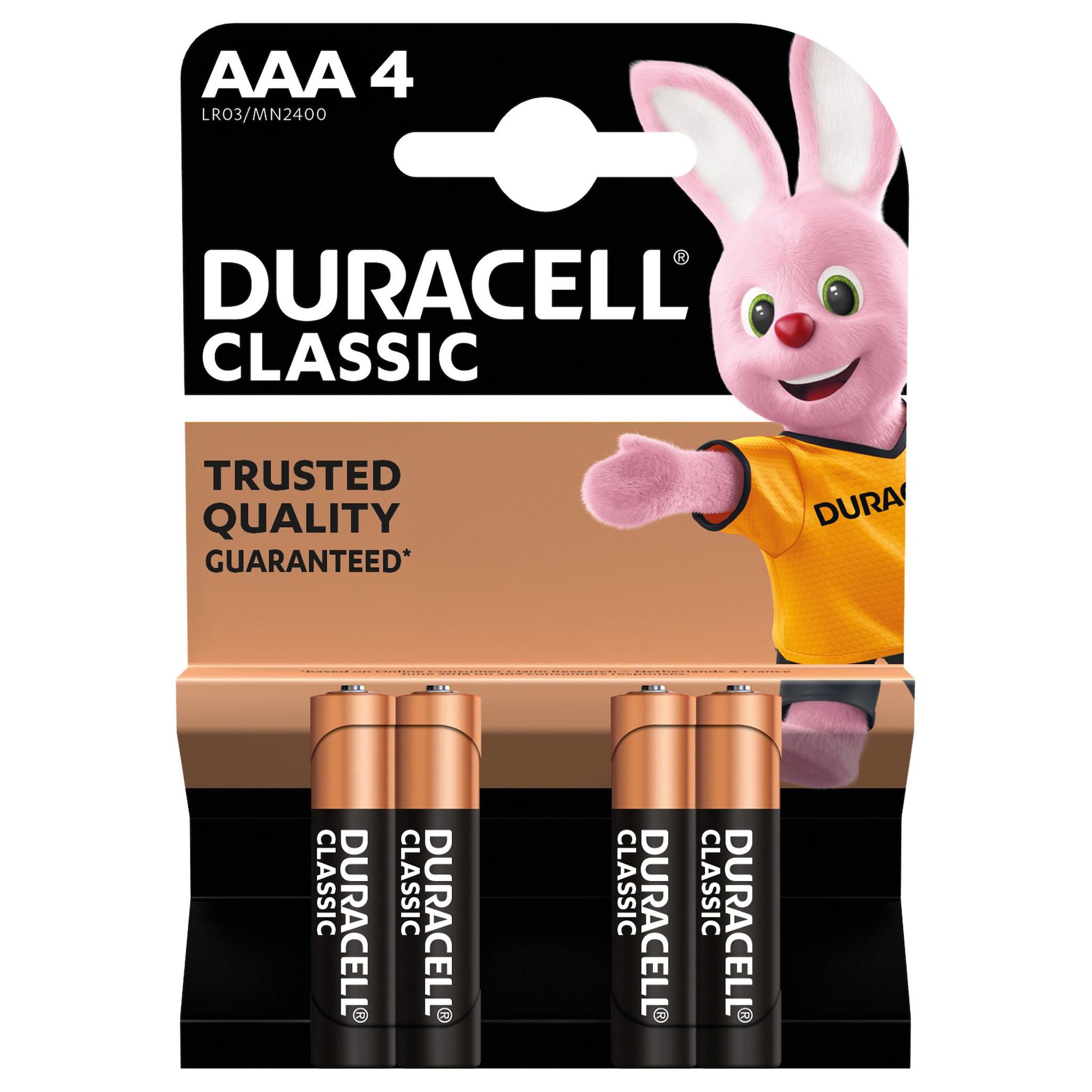 DURACELL Lot de 4 piles AAA LR03