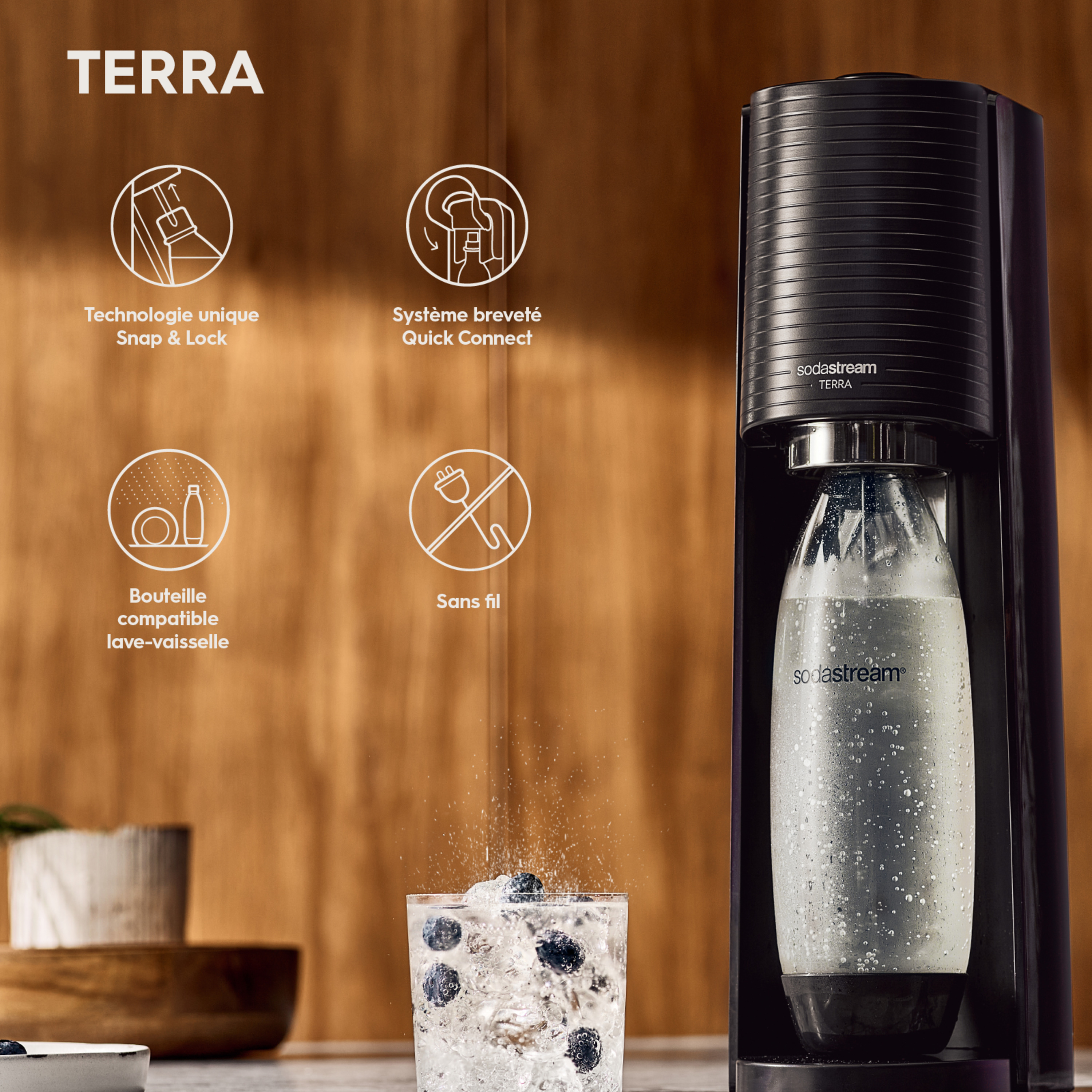 Voir la diapositive 5 : SODASTREAM Machine de gazéification TERRA - Noir