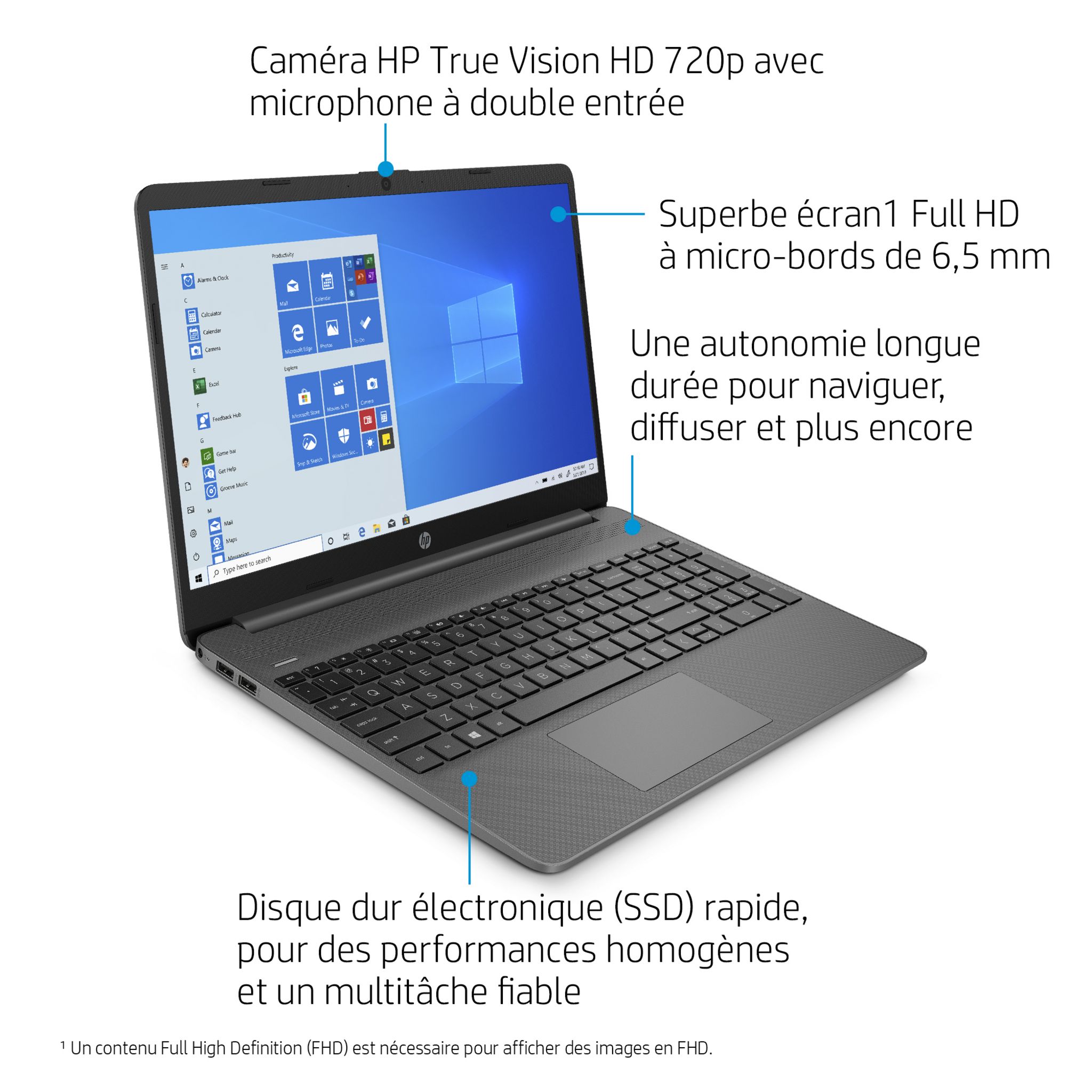 Voir la diapositive 3 : HP Ordinateur portable 15S-FQ0031NF