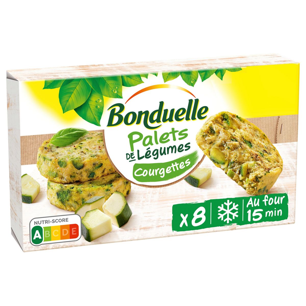 BONDUELLE Palets de légumes courgettes 8 pièces 380g