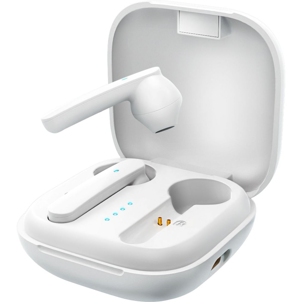 WIKO Smartphone Power U30  4G  128 Go  6.82 pouces  Bleu + Ecouteurs WiBuds Pocket blancs