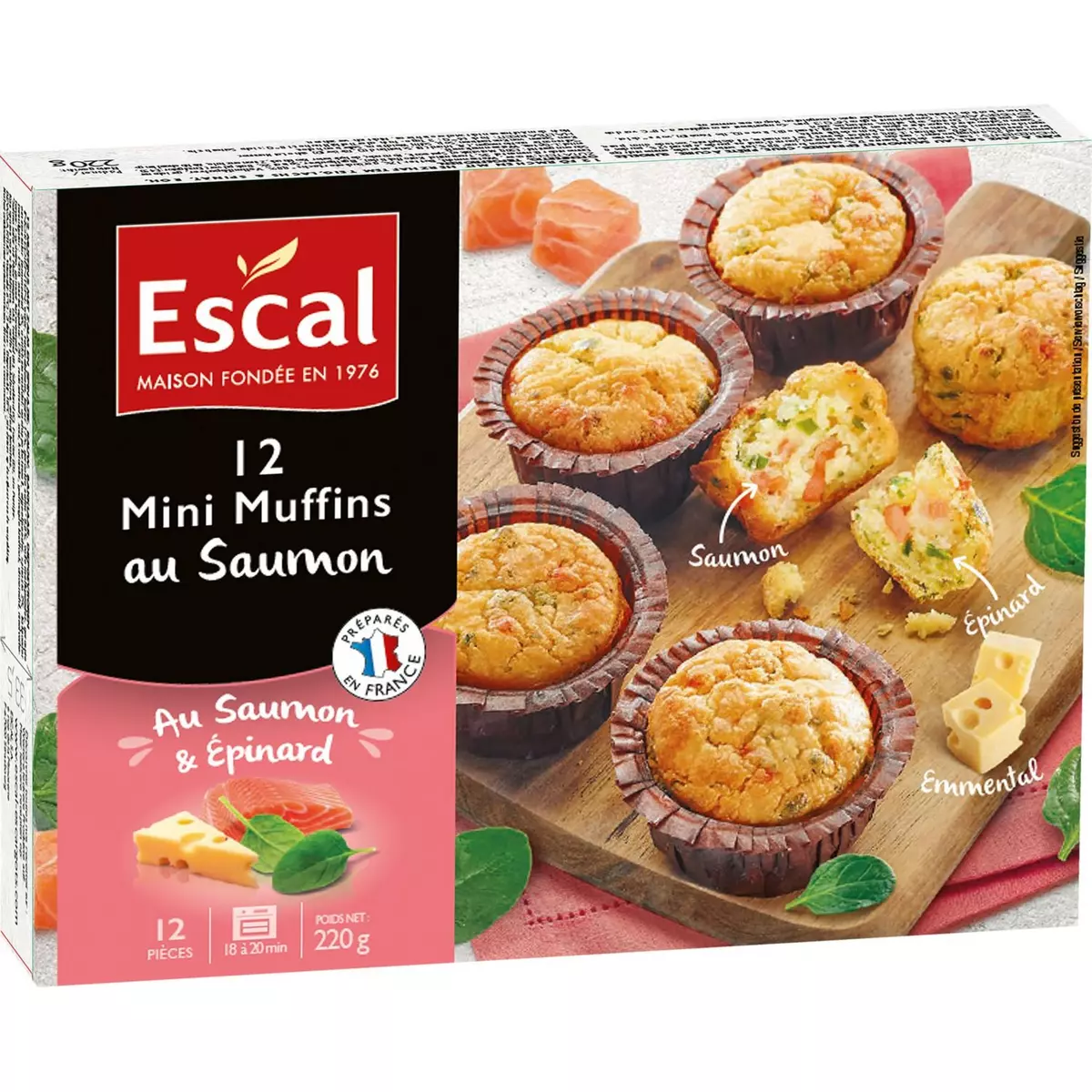 ESCAL Mini muffins au saumon 12 pièces 220g