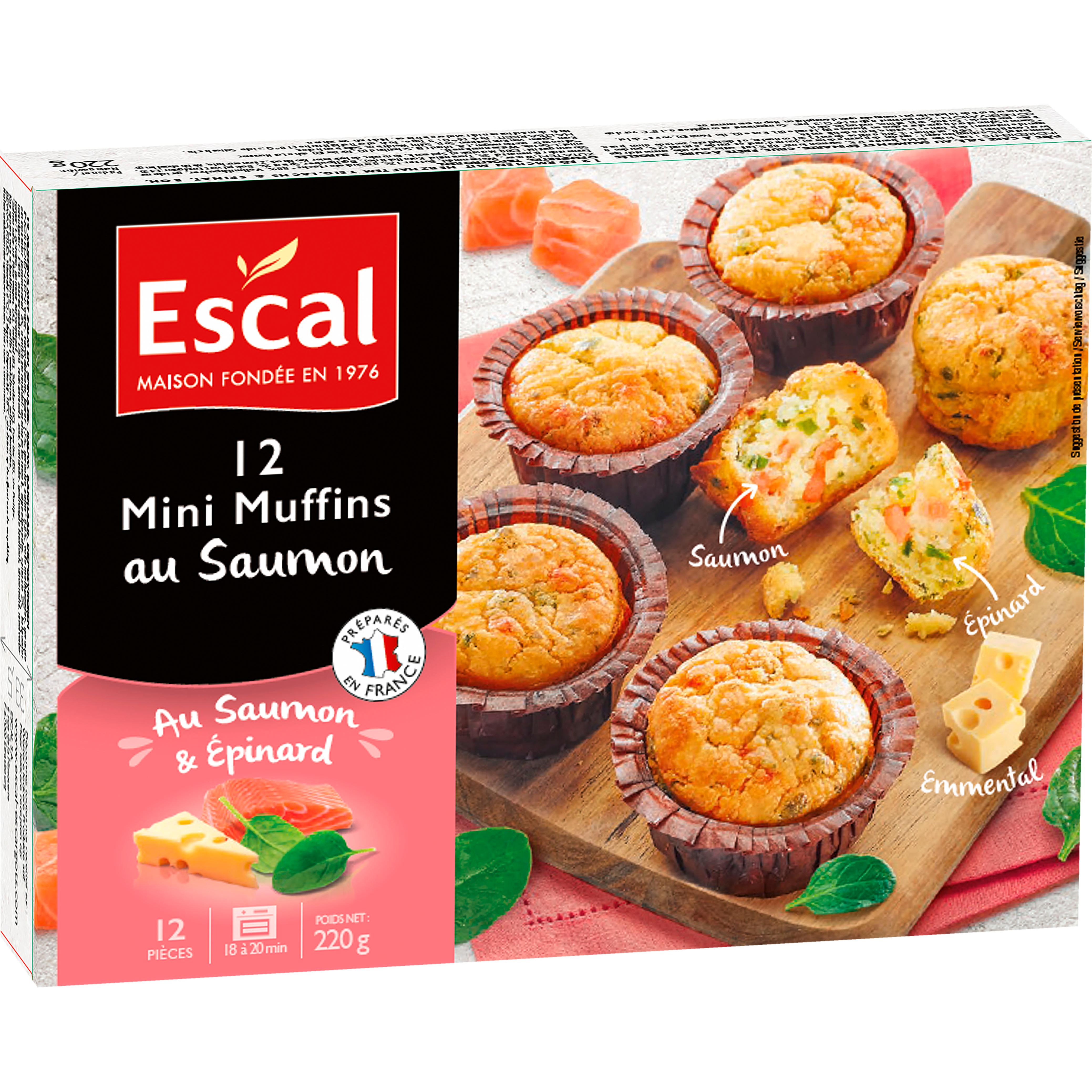 Voir la diapositive 2 : ESCAL Mini muffins au saumon 12 pièces 220g