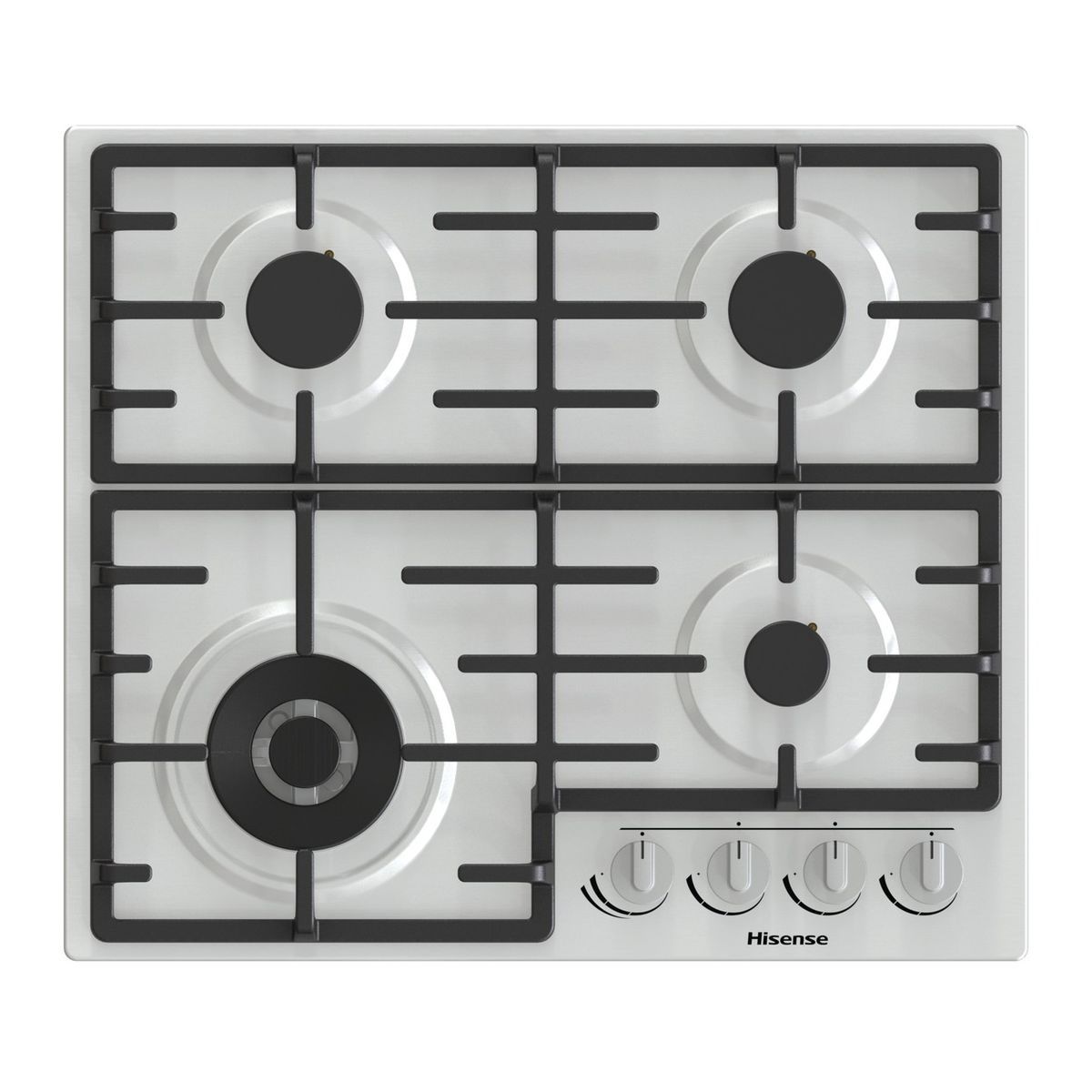 HISENSE Table de cuisson à gaz GM663X, 60 cm, 4 foyers