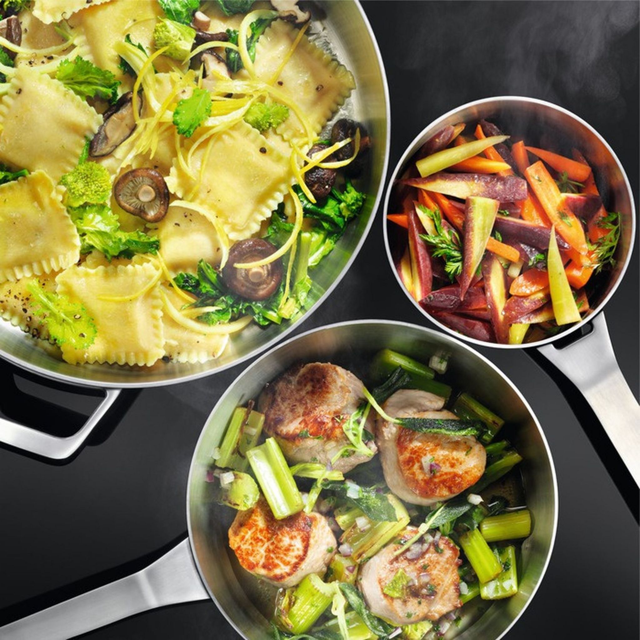 Voir la diapositive 4 : ELECTROLUX Table de cuisson induction encastrable EIV63343, 56 cm, 3 foyers