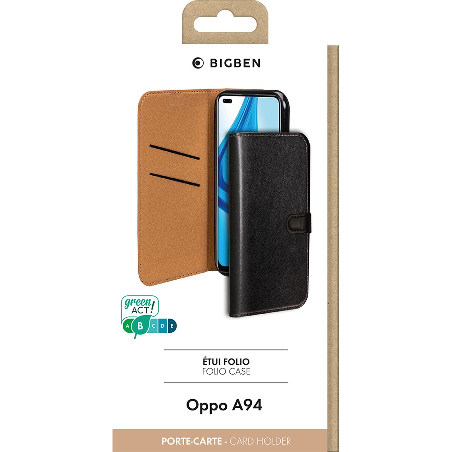Voir la diapositive 2 : BBC Étui folio pour Oppo A94 5G - Noir