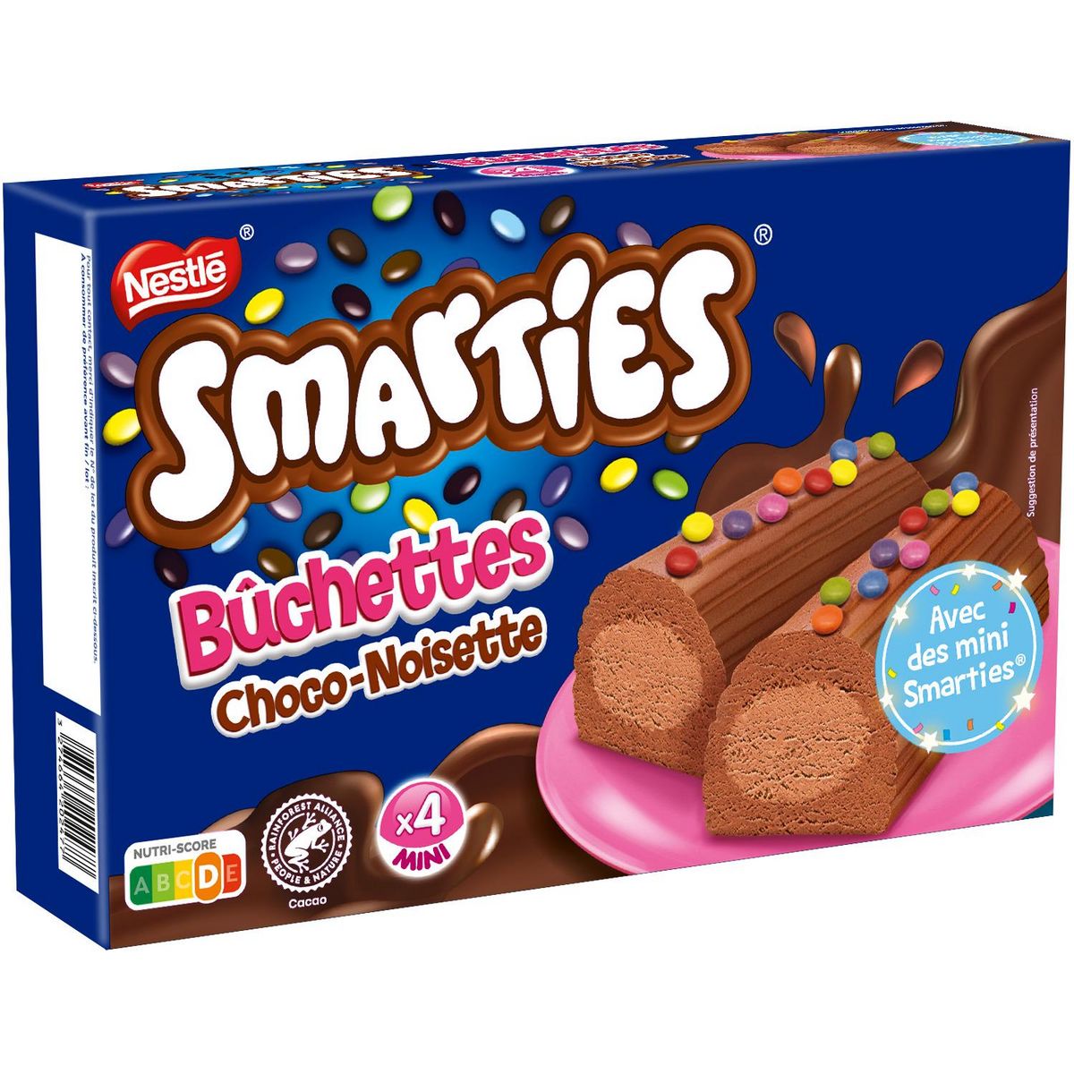 SMARTIES Buchette chocolat noisette avec des mini smarties 4 pièces 228g