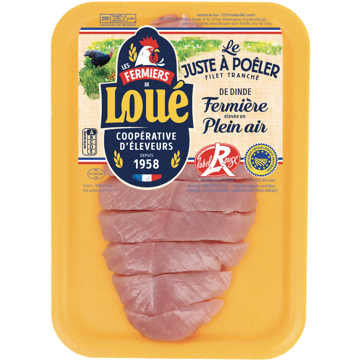 LOUE Filet tranché de dinde fermière label rouge 300g