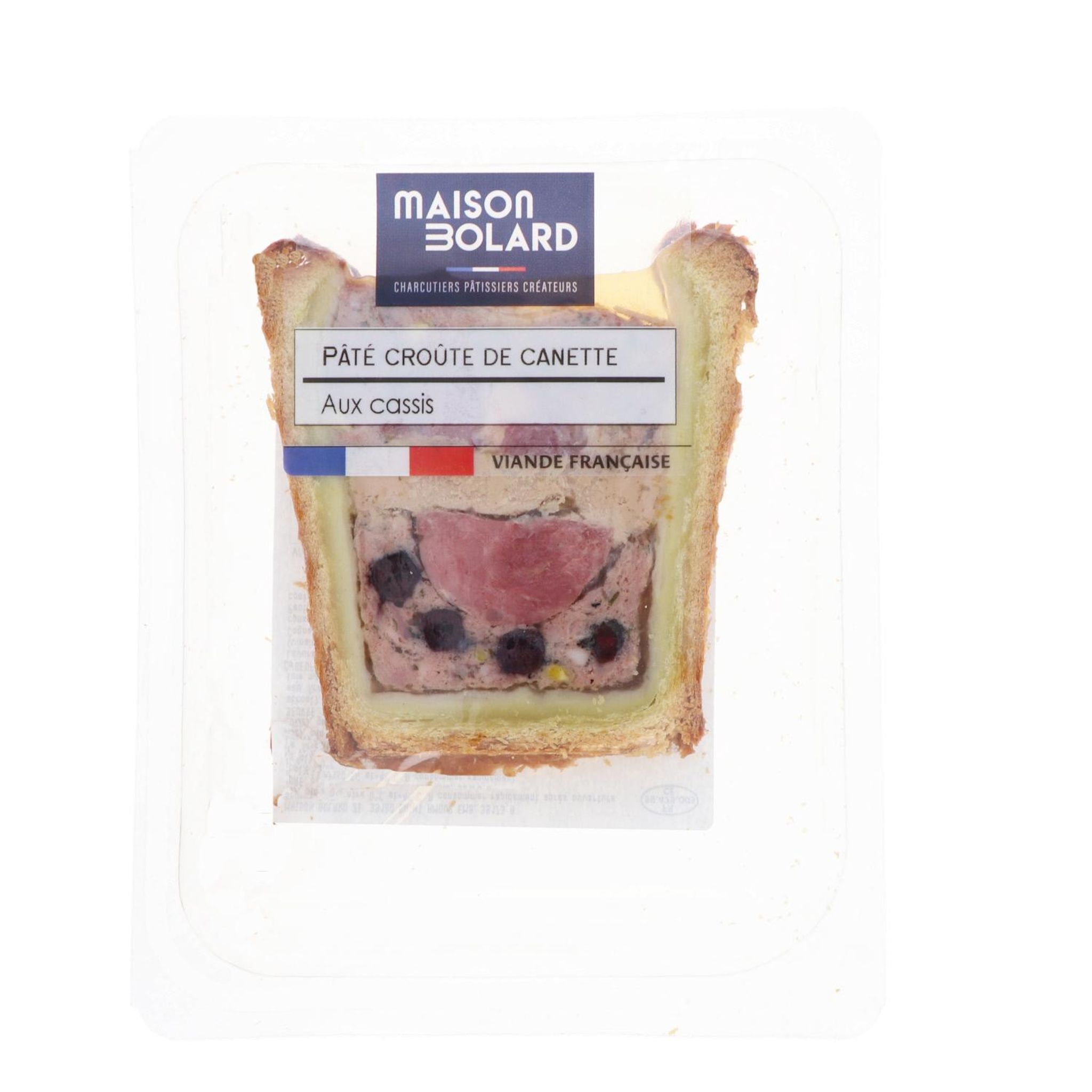 MAISON BOLARD Pâté en croûte de canette aux cassis 1 tranche 100g