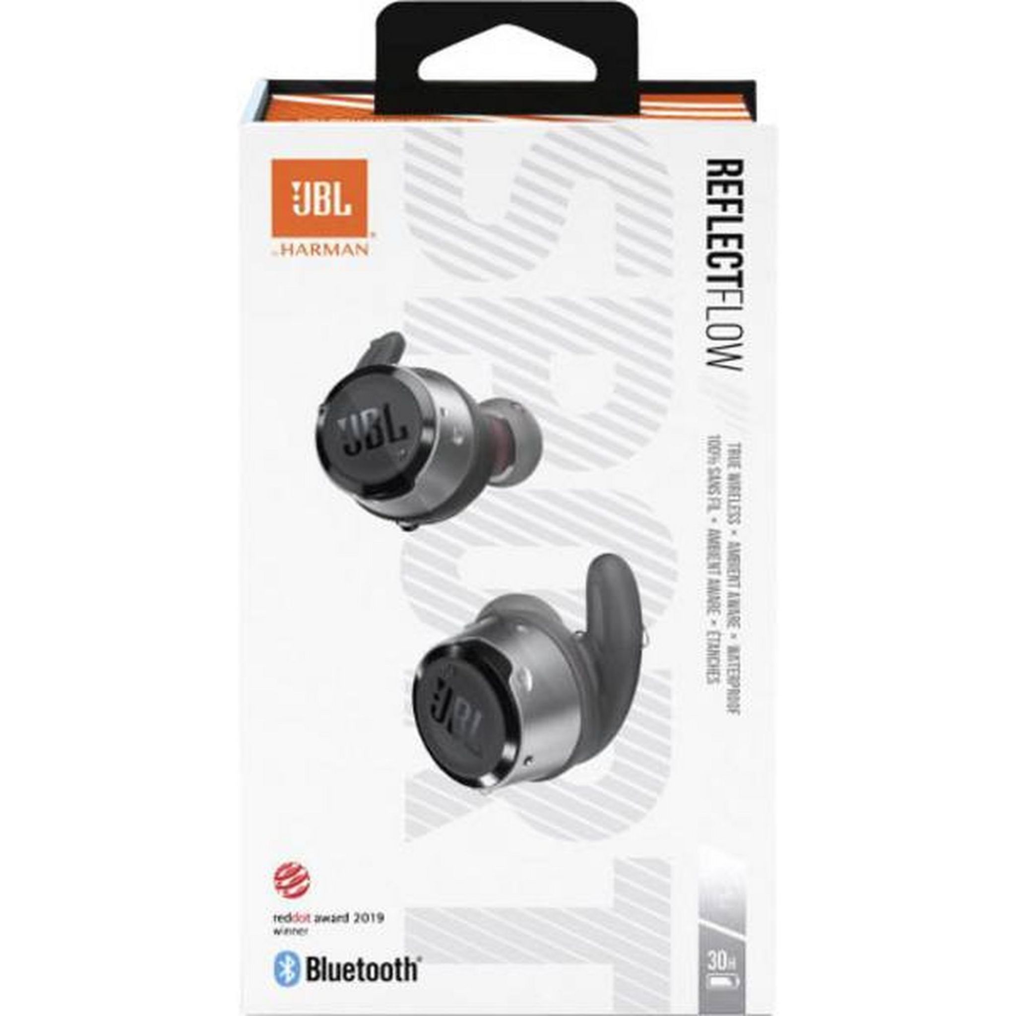 Voir la diapositive 2 : JBL Écouteurs Bluetooth sport avec étui de charge - ReflectFlow - Noir