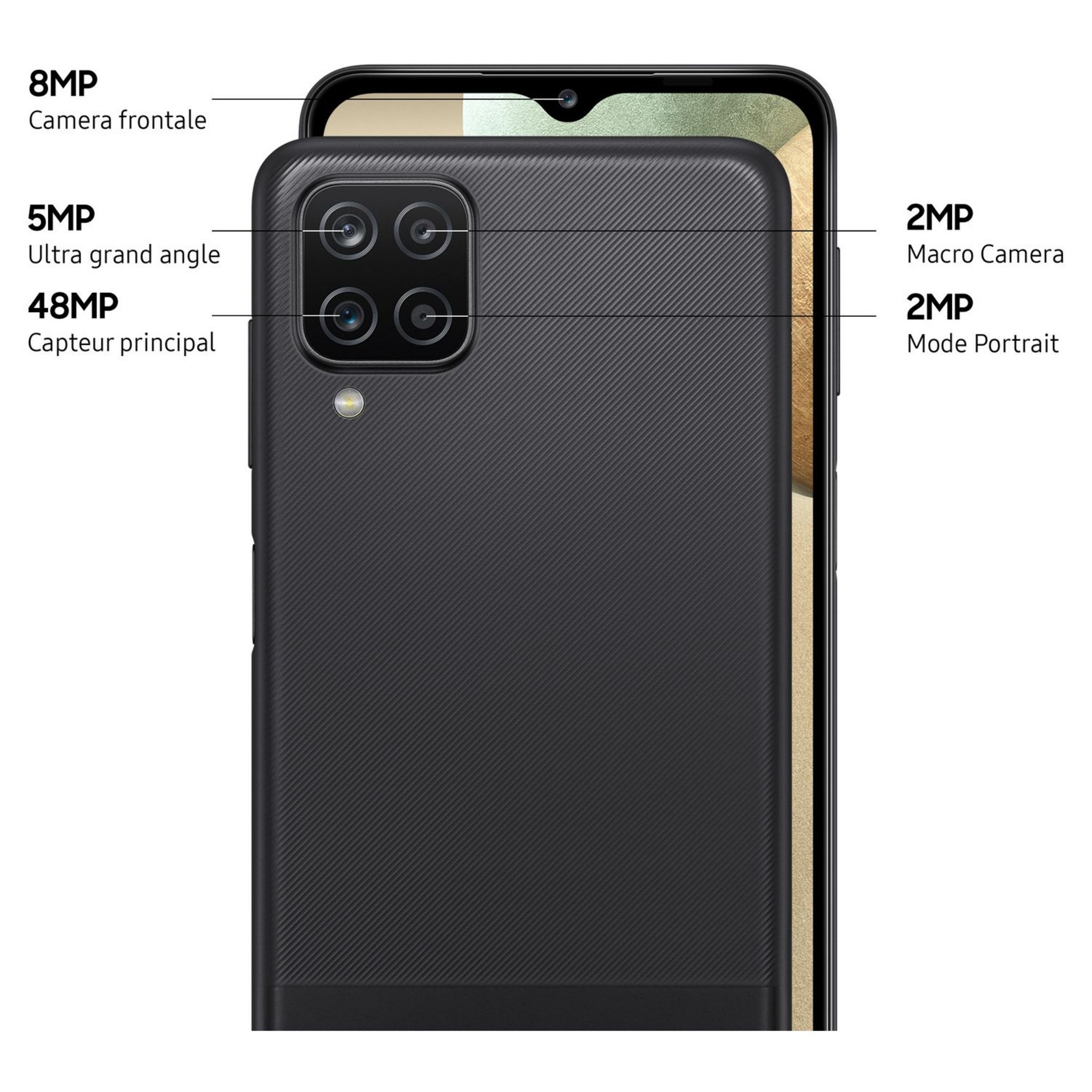 Voir la diapositive 9 : SAMSUNG Smartphone Galaxy A12 Noir