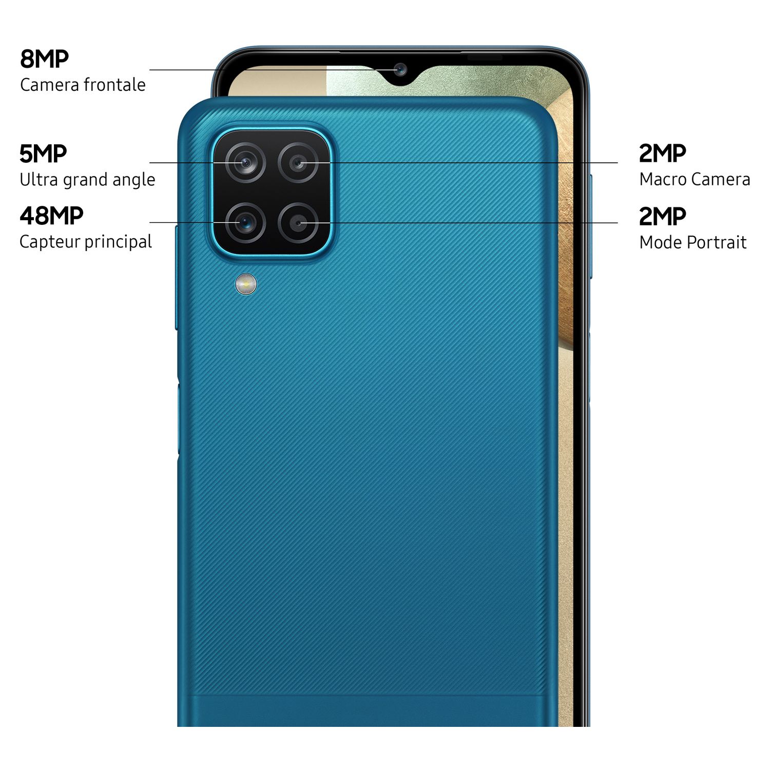 Voir la diapositive 6 : SAMSUNG Smartphone Galaxy A12  Bleu