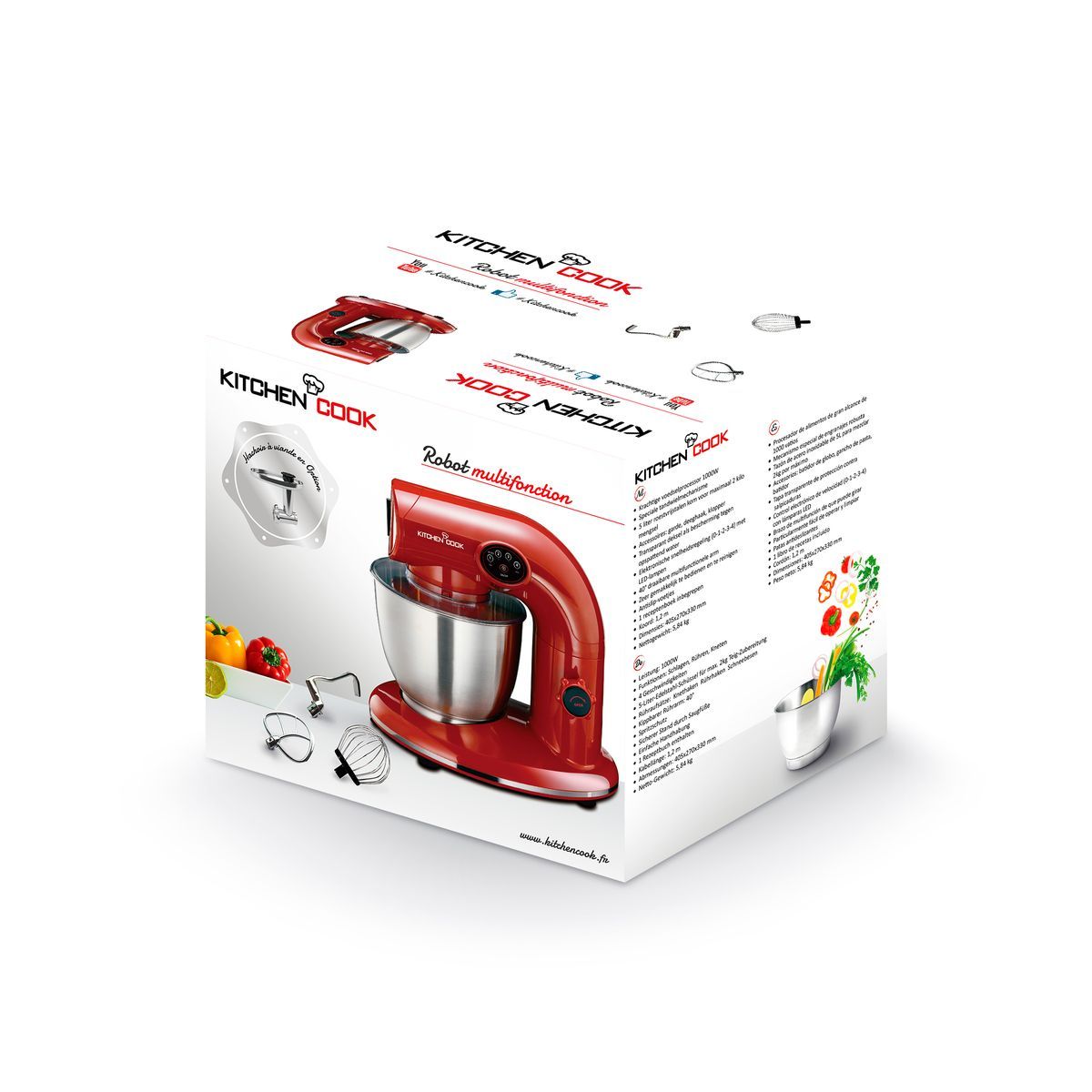 KITCHENCOOK Robot pâtissier AK80 - Rouge
