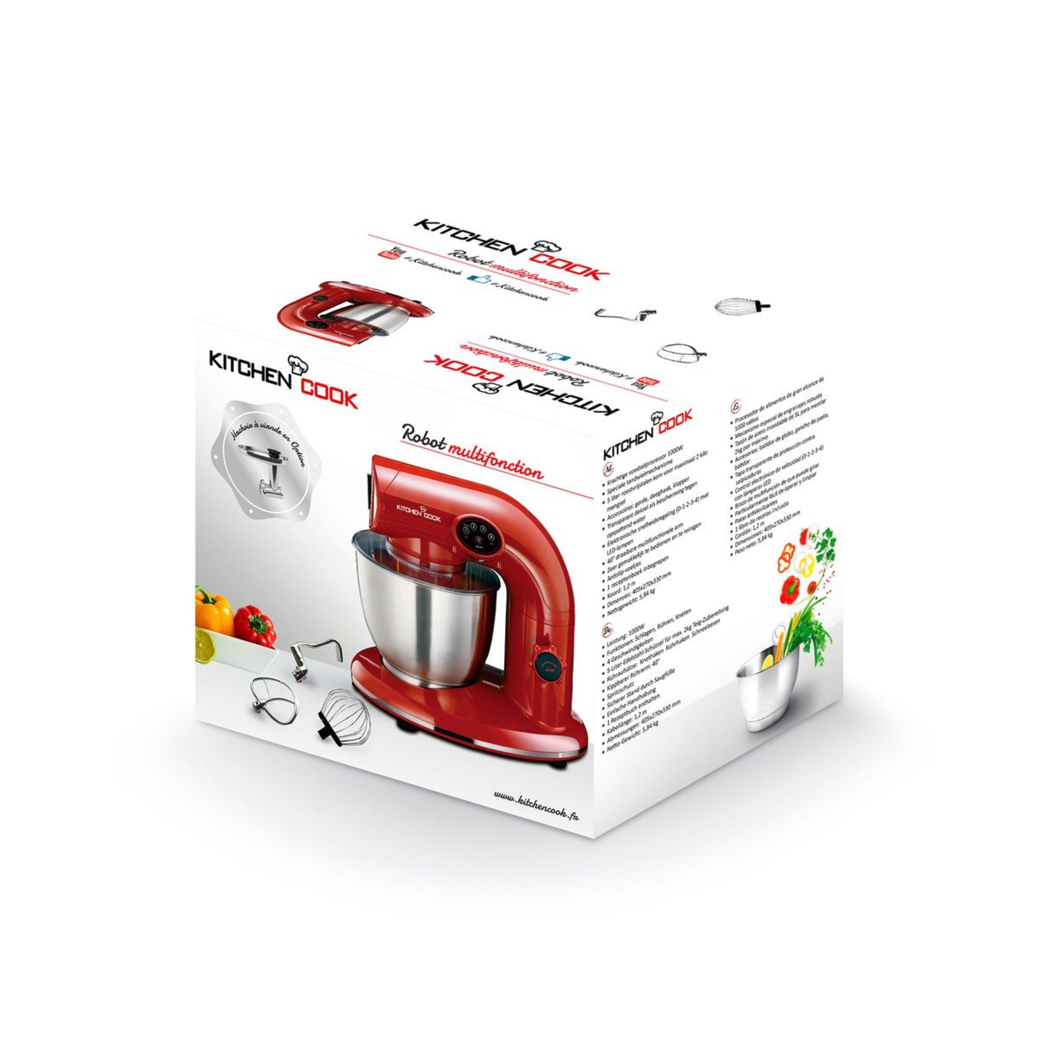 Voir la diapositive 12 : KITCHENCOOK Robot pâtissier AK80 - Rouge