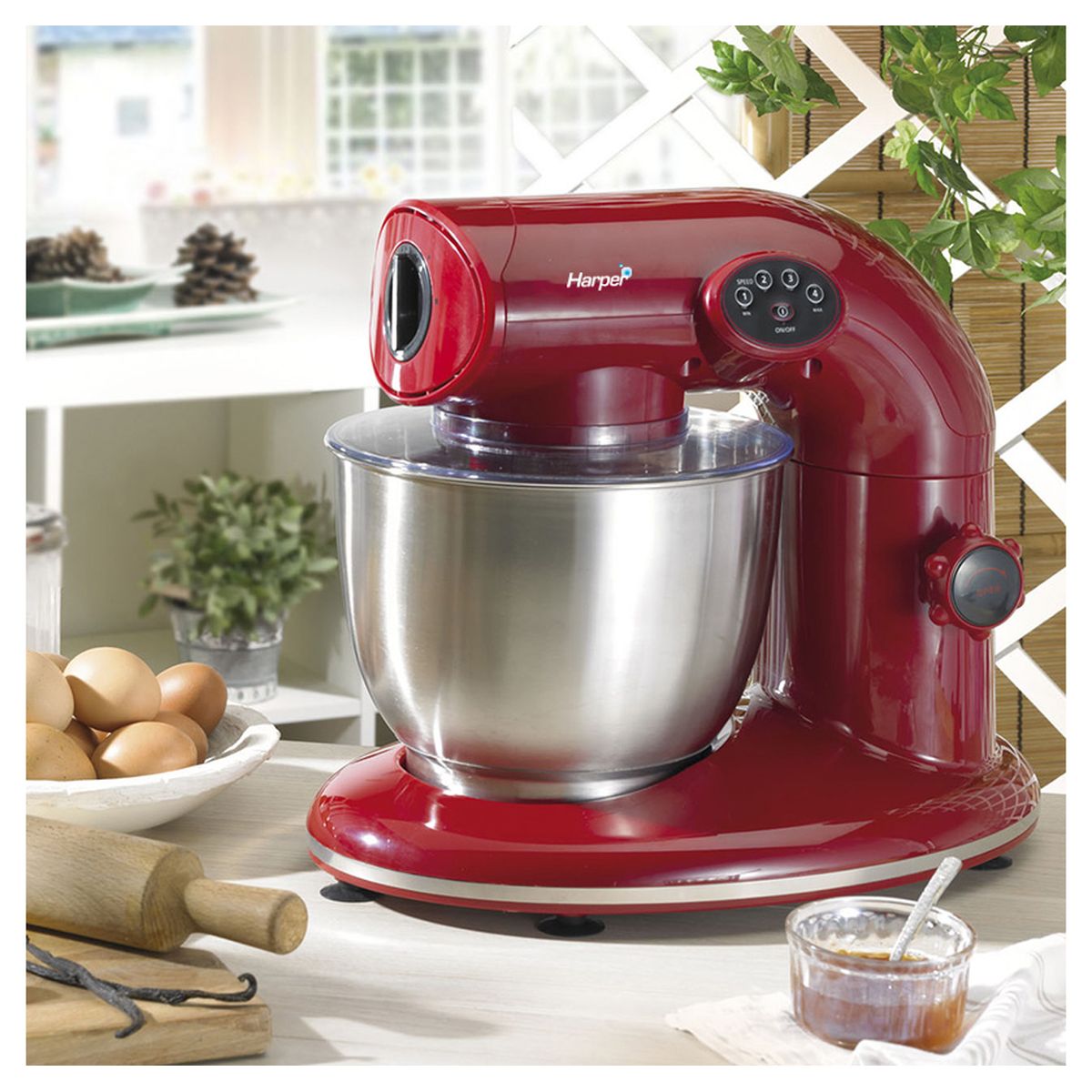 Voir la diapositive 8 : KITCHENCOOK Robot pâtissier AK80 - Rouge