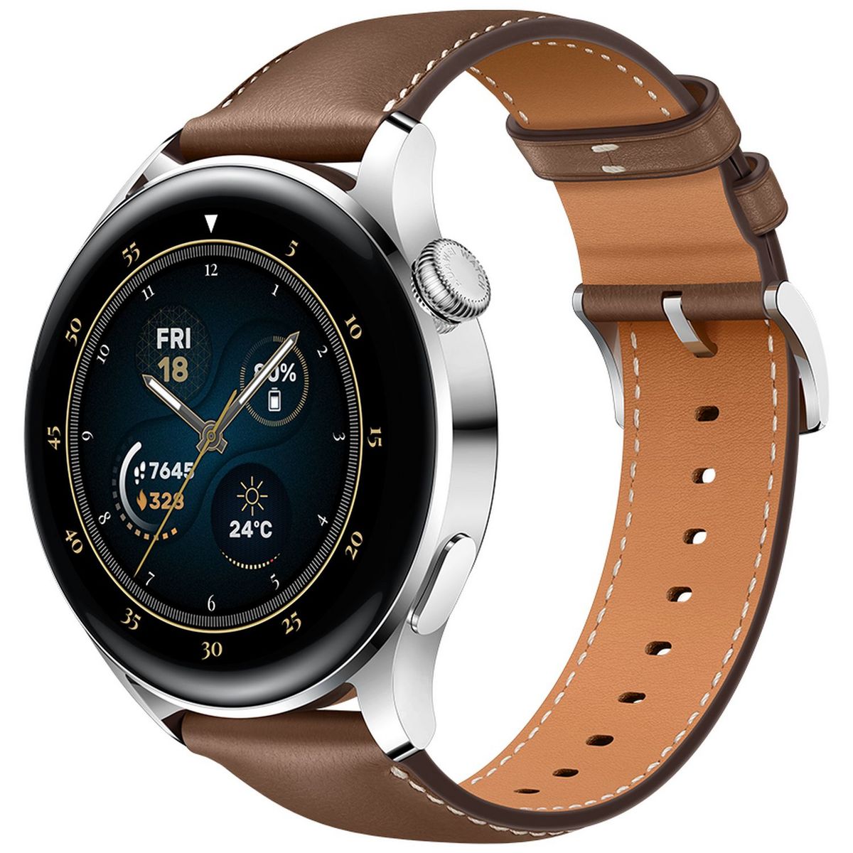 HUAWEI Montre connectée Watch 3 Classic - Marron