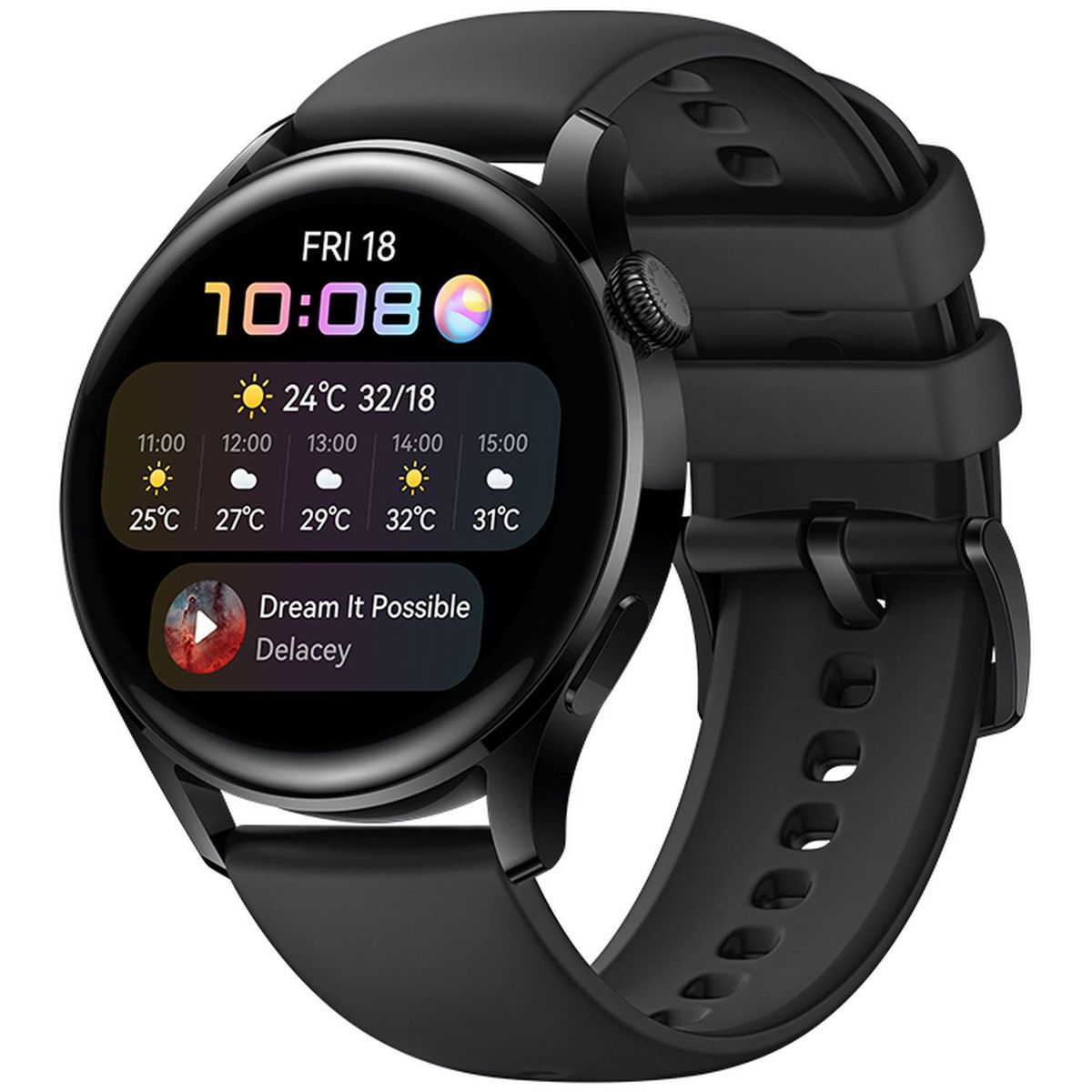 HUAWEI Montre connectée Watch 3 Active - Noir
