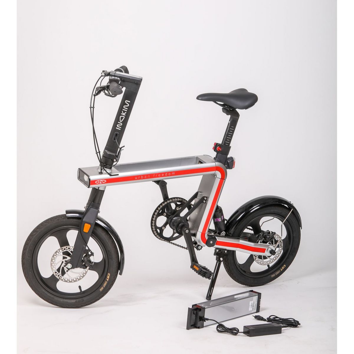 INOKIM Vélo électrique pliable Ozo-E Hero - Gris/noir/rouge