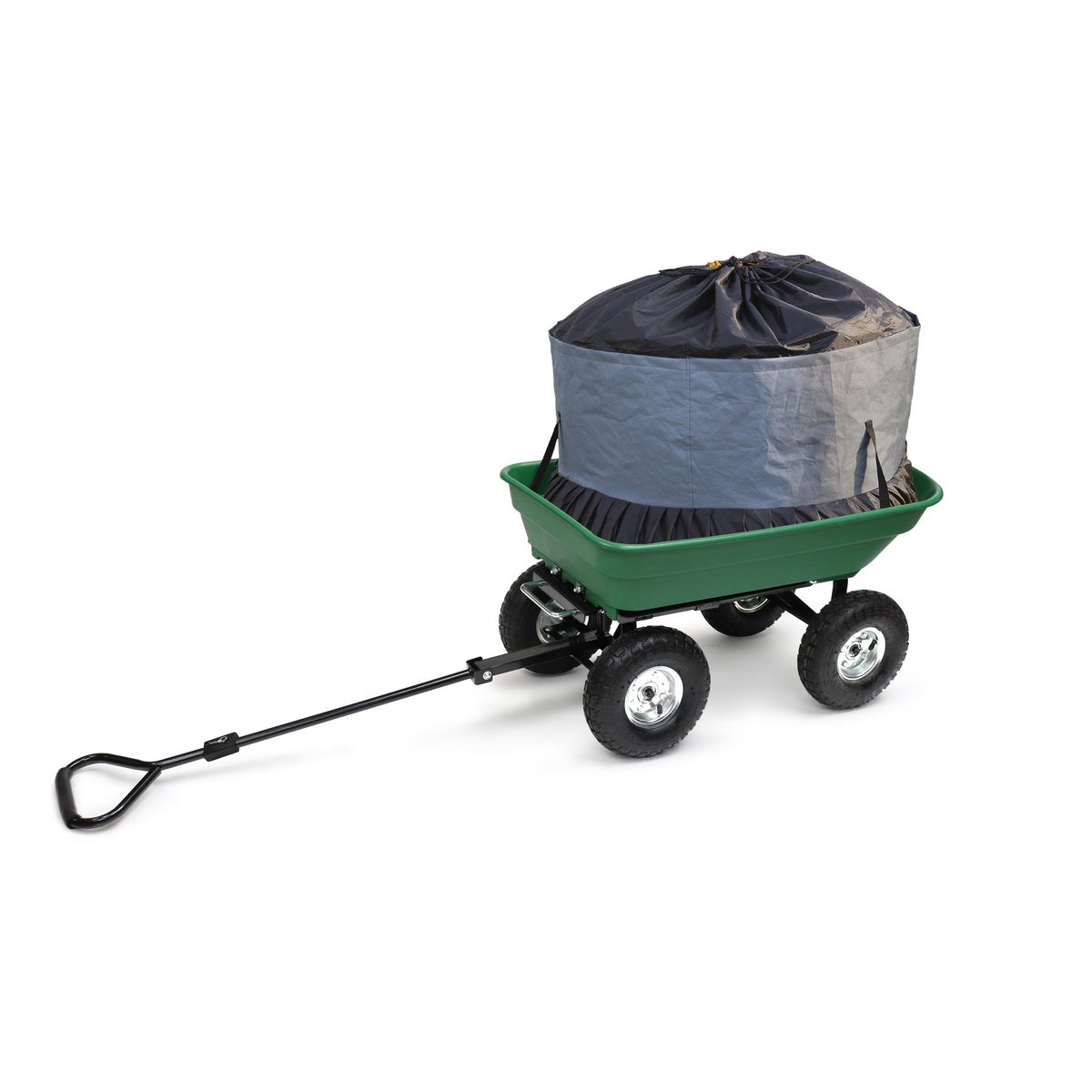 Chariot de jardin benne inclinable 52L + sac 250L