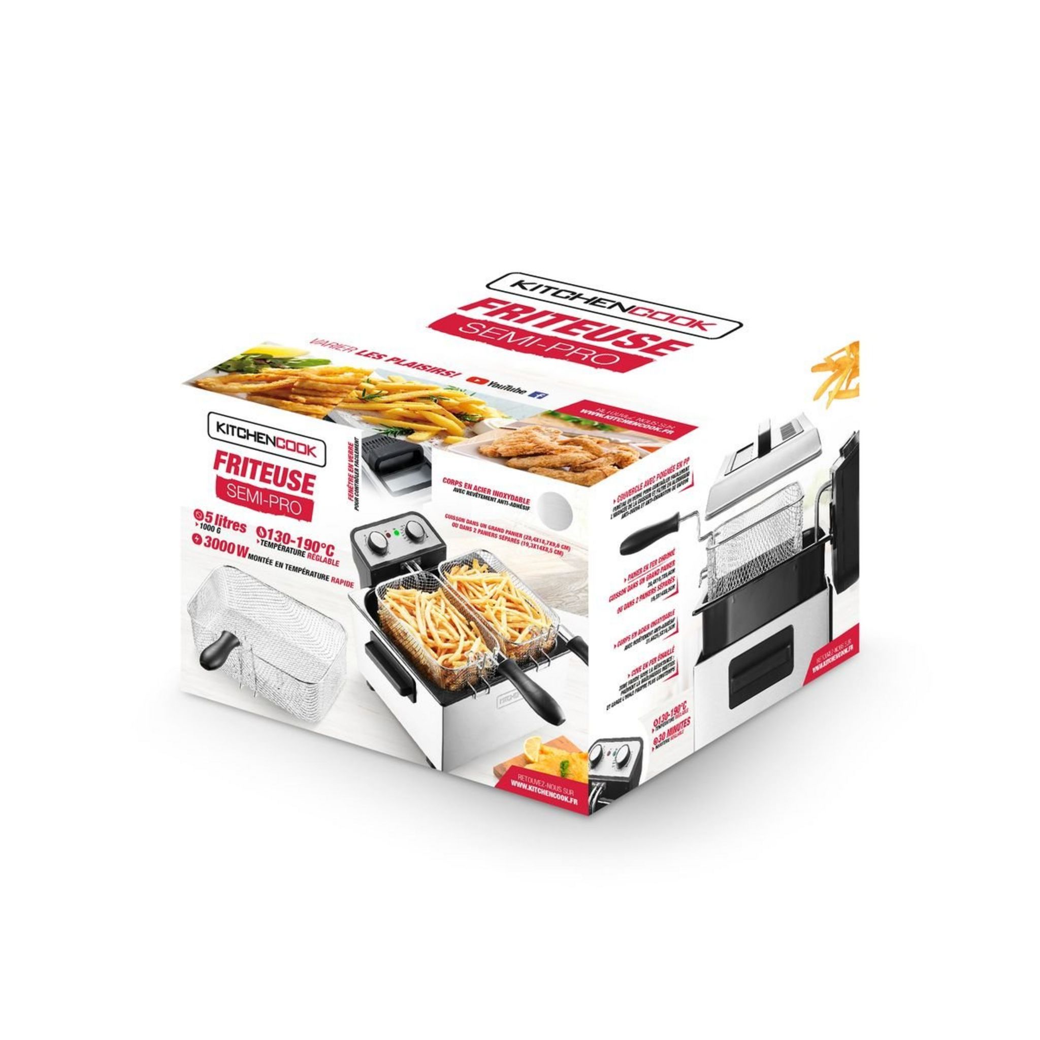 Voir la diapositive 5 : KITCHENCOOK Friteuse électrique semi professionnelle K-FRY_XL - Inox