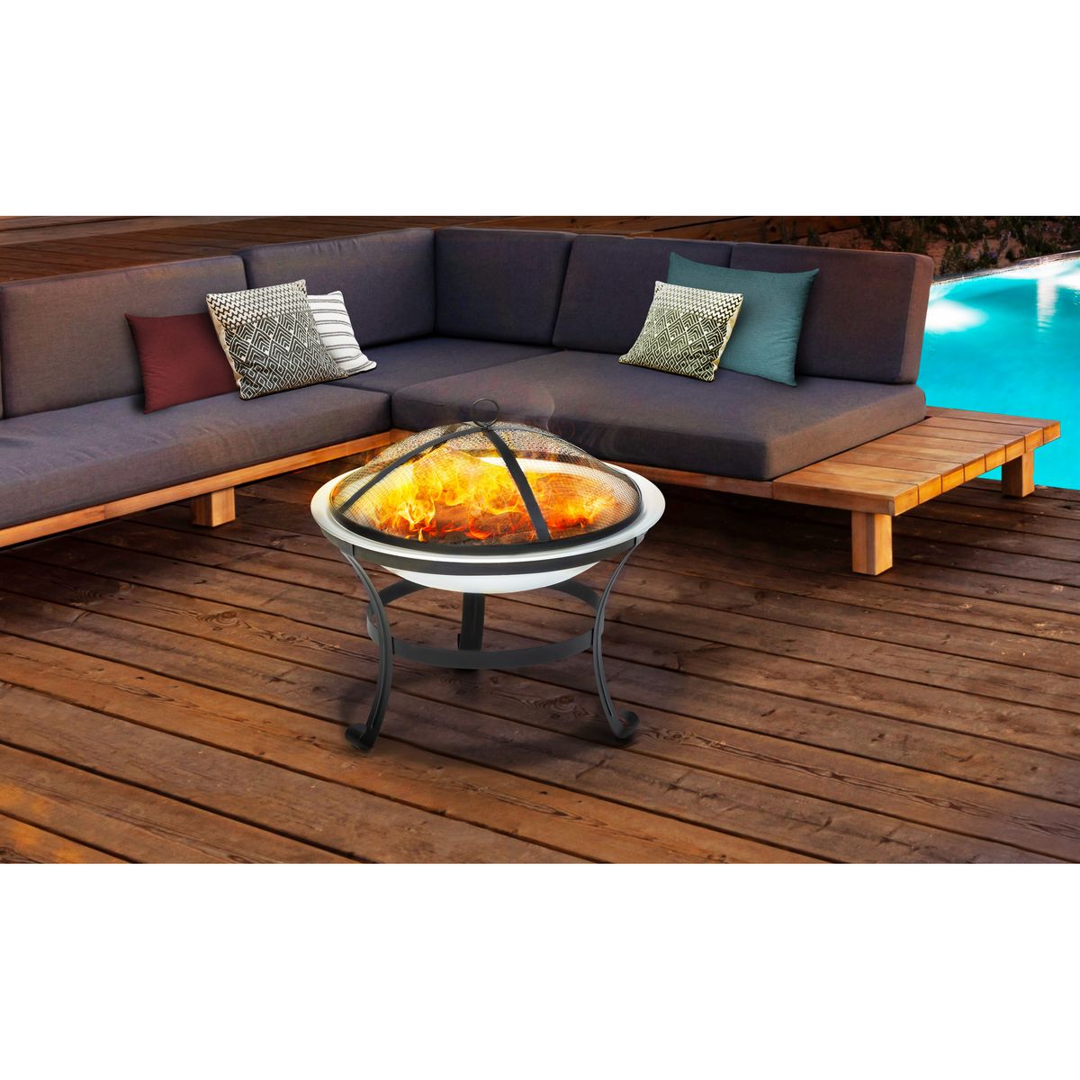 Braséro extérieur - Acier - 58x58x45cm - DIEGO