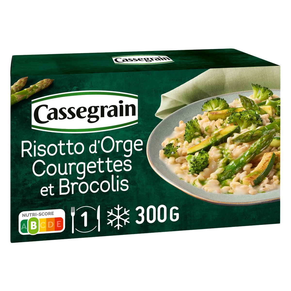 CASSEGRAIN Risotto d'orge aux courgettes et brocolis asperges et pesto de roquette 1 portion 300g