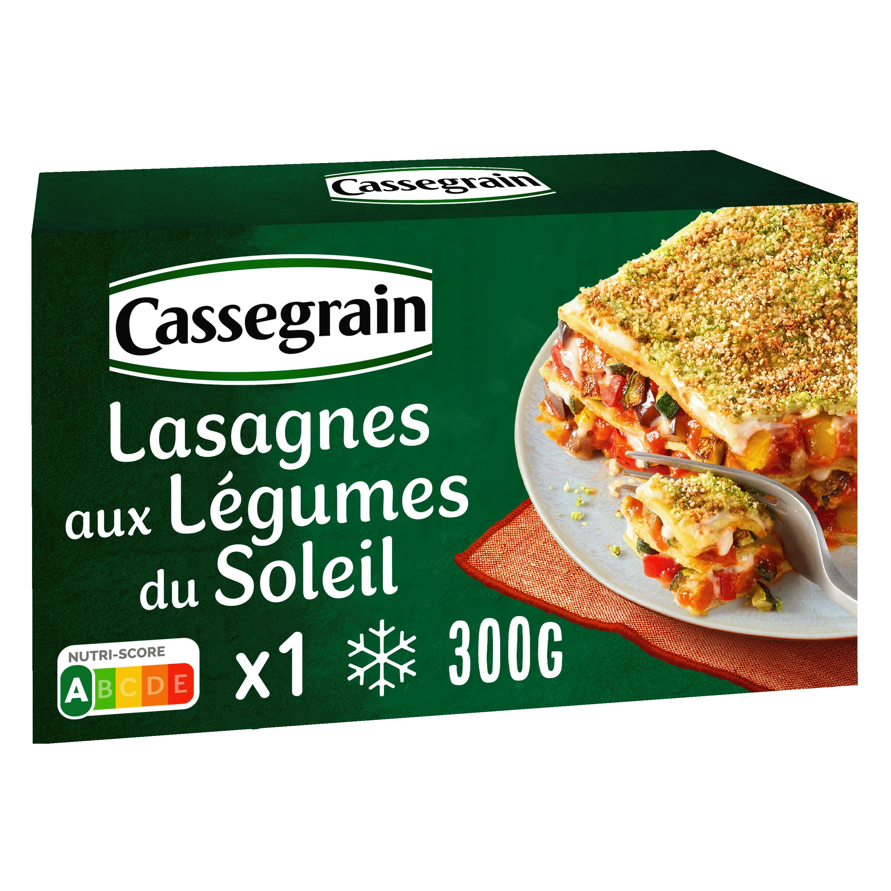 Voir la diapositive 2 : CASSEGRAIN Lasagnes aux légumes du soleil 1 portion 300g