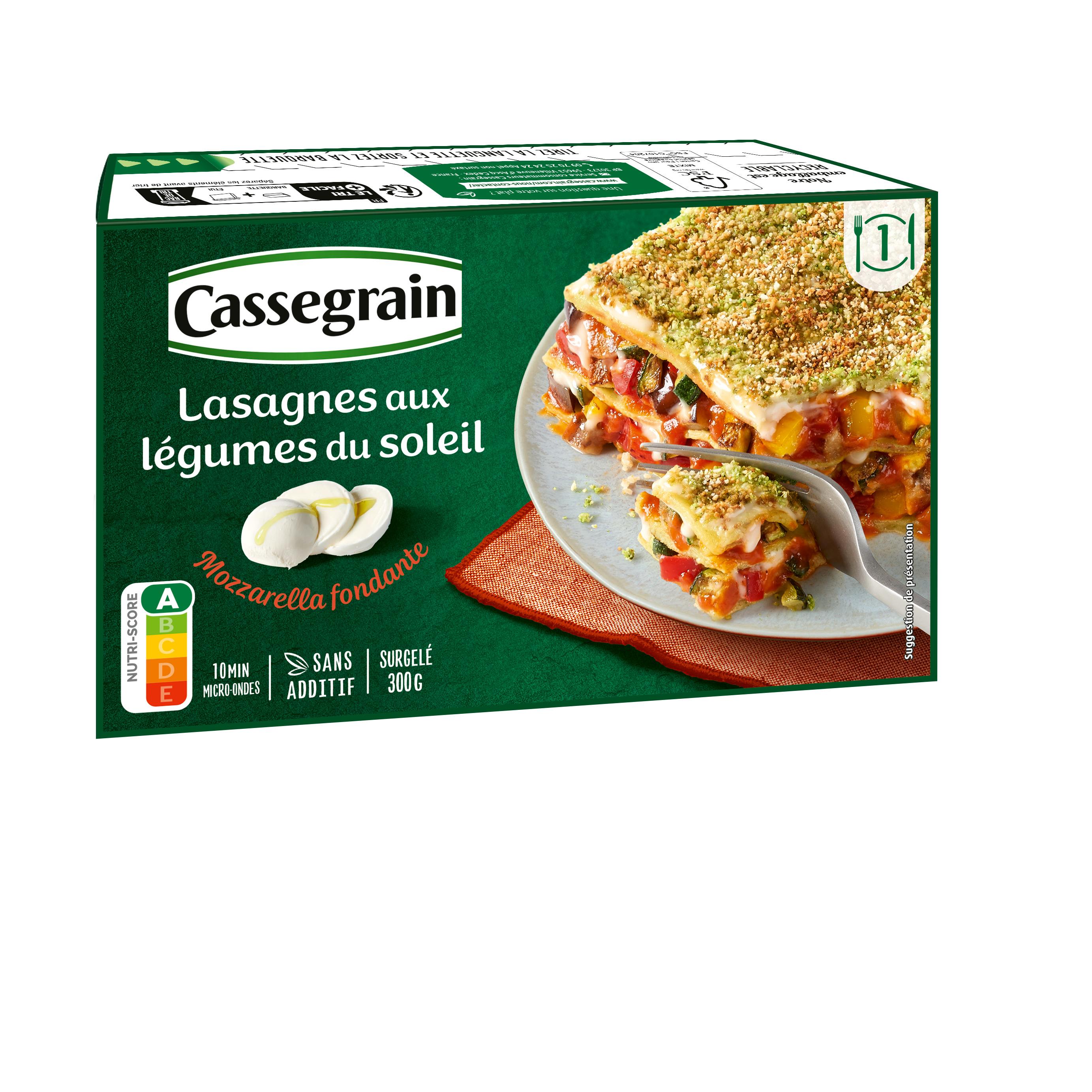 Voir la diapositive 3 : CASSEGRAIN Lasagnes aux légumes du soleil 1 portion 300g