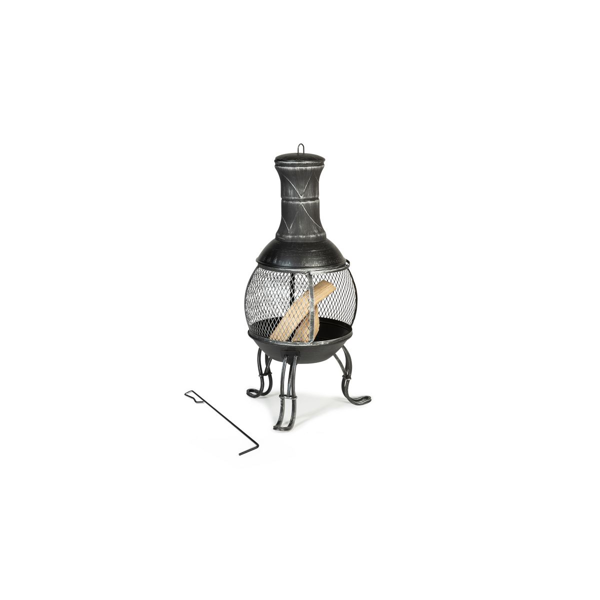 Braséro extérieur - Acier - 39x39x87cm - MEXICAIN