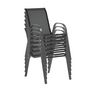 Voir la diapositive 4 : Lot de 6 chaises de jardin empilable en acier et textilène - Gris anthracite