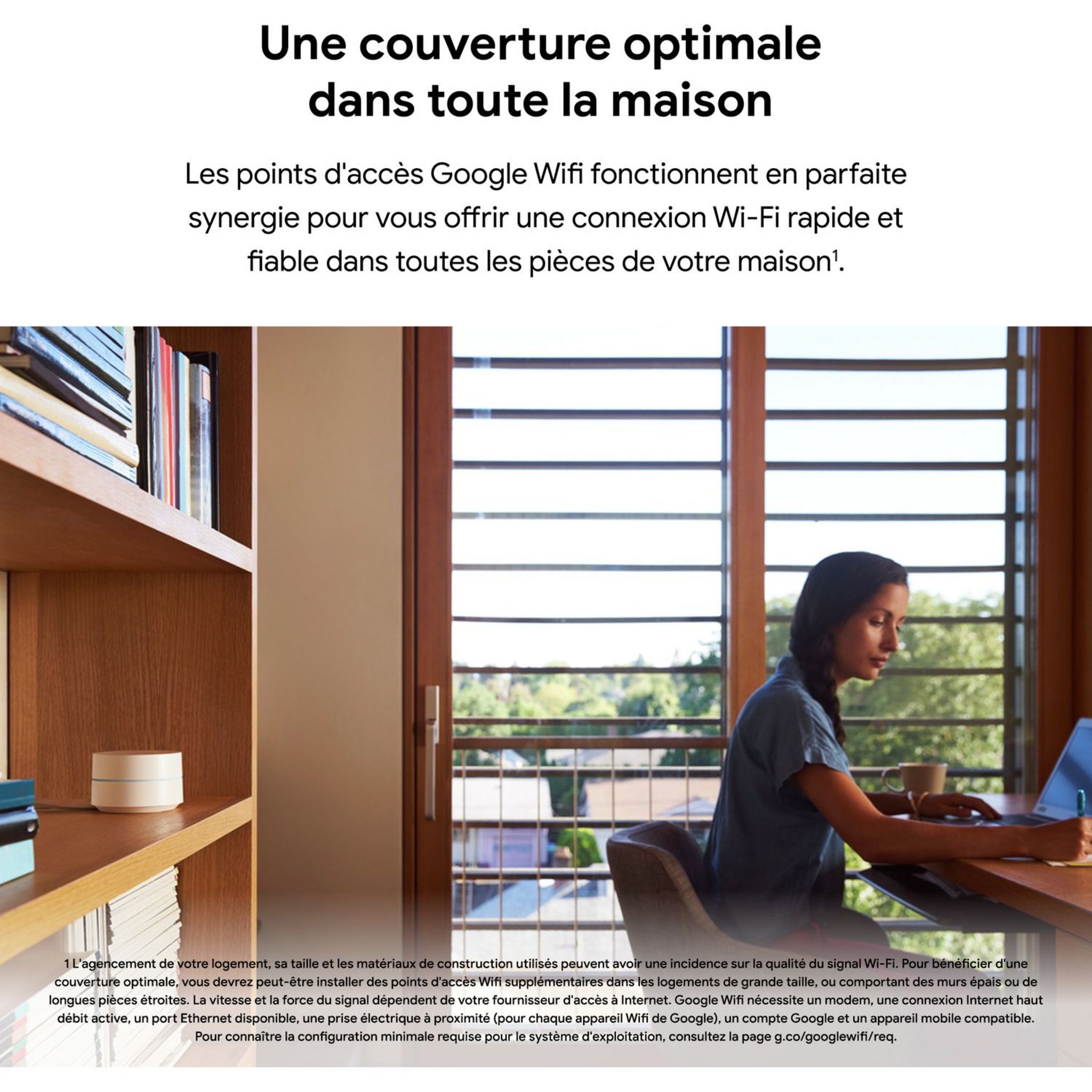 Voir la diapositive 6 : GOOGLE Répéteur Mesh Wifi Routeur - Pack 1 - Blanc