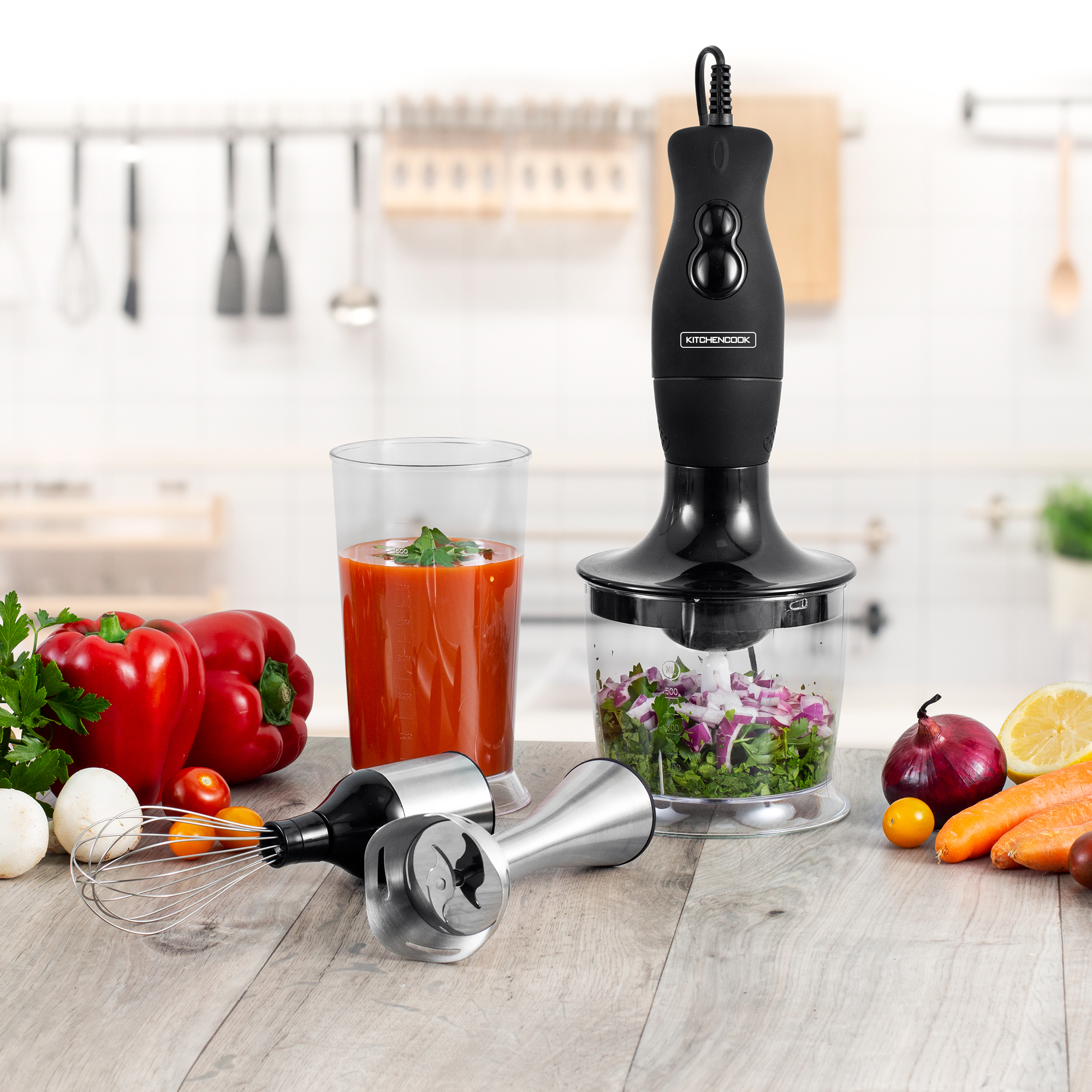 Voir la diapositive 7 : KITCHENCOOK Mixeur plongeant 3 en 1 MX700 - Noir