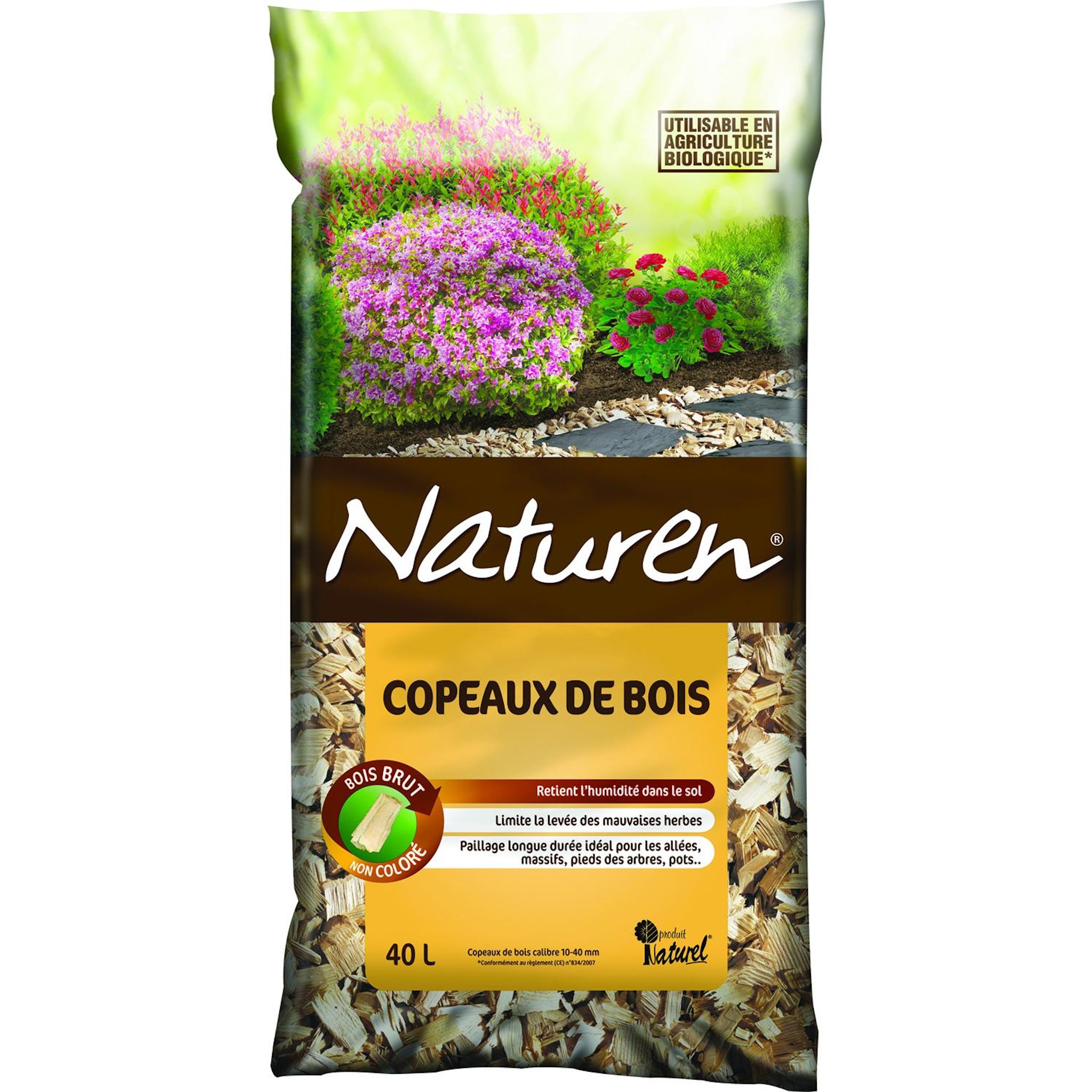 KB Paillage Copeaux de Bois Naturel 40 L
