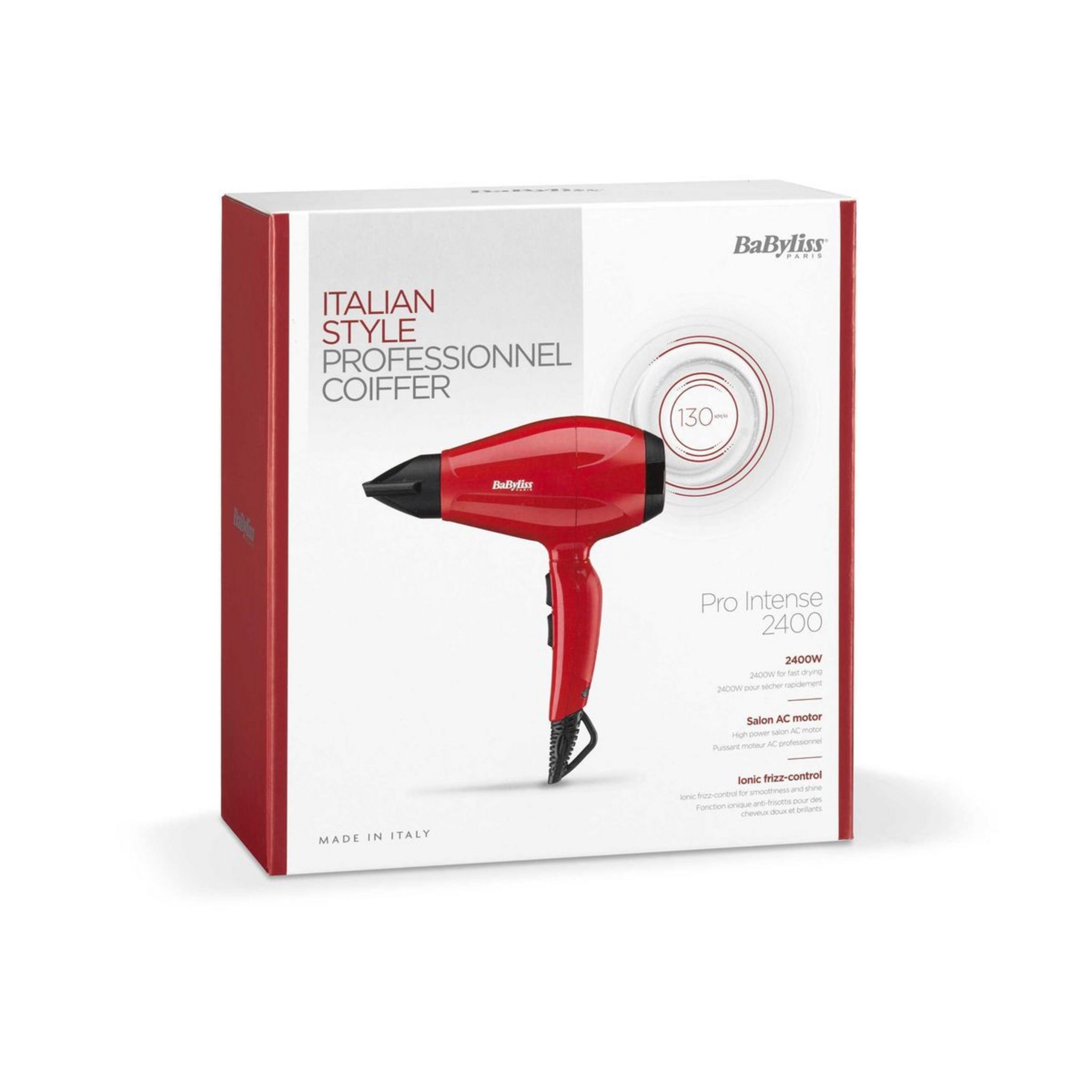 Voir la diapositive 2 : BABYLISS Sèche cheveux fonction ionique 6615E - Rouge