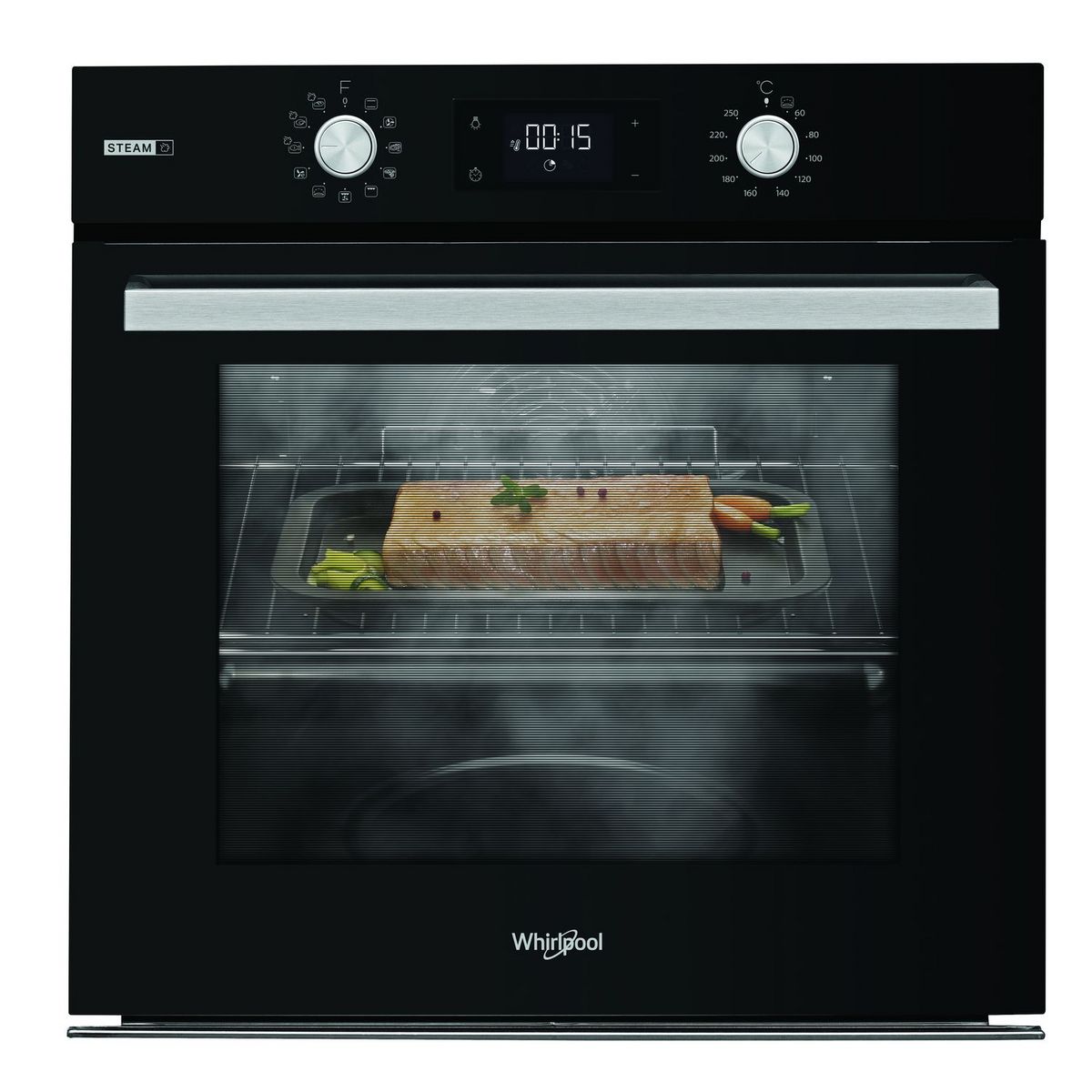 WHIRLPOOL Four encastrable OASKC8V1 BLG, 71 L, Multifonction, Nettoyage catalyse, A+