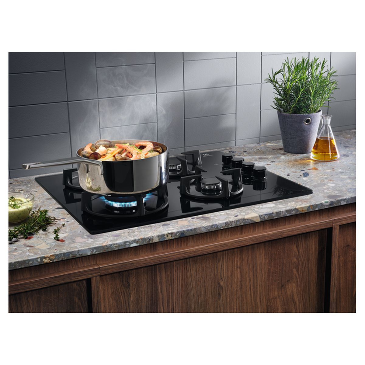 ELECTROLUX Table de cuisson à gaz EGG6407K, 59 cm, 4 foyers