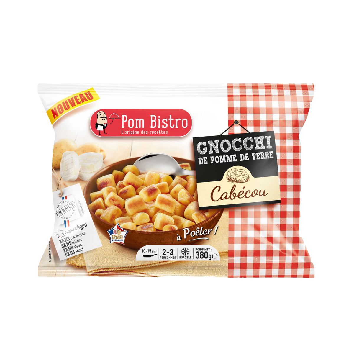 POM BISTRO Gnocchi de pomme de terre au cabécou à poêler 2-3 portions 380g